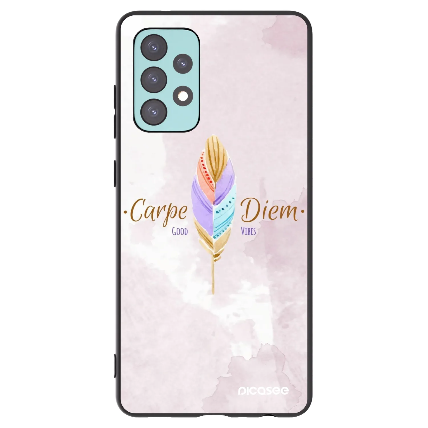 Picasee Μαύρη θήκη σιλικόνης για Samsung Galaxy A72 A725F - Carpe Diem