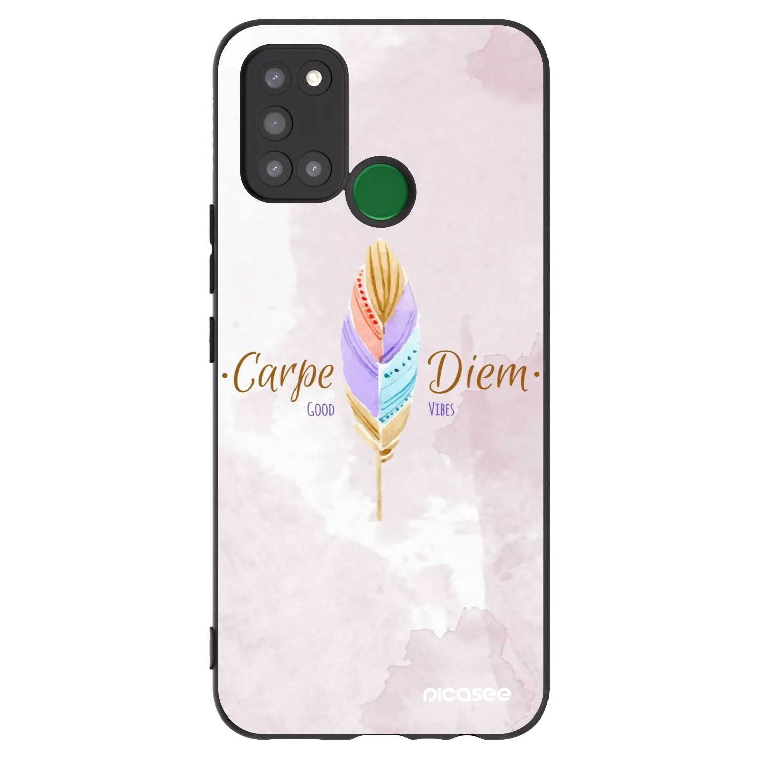 Picasee Μαύρη θήκη σιλικόνης για Realme 7i - Carpe Diem