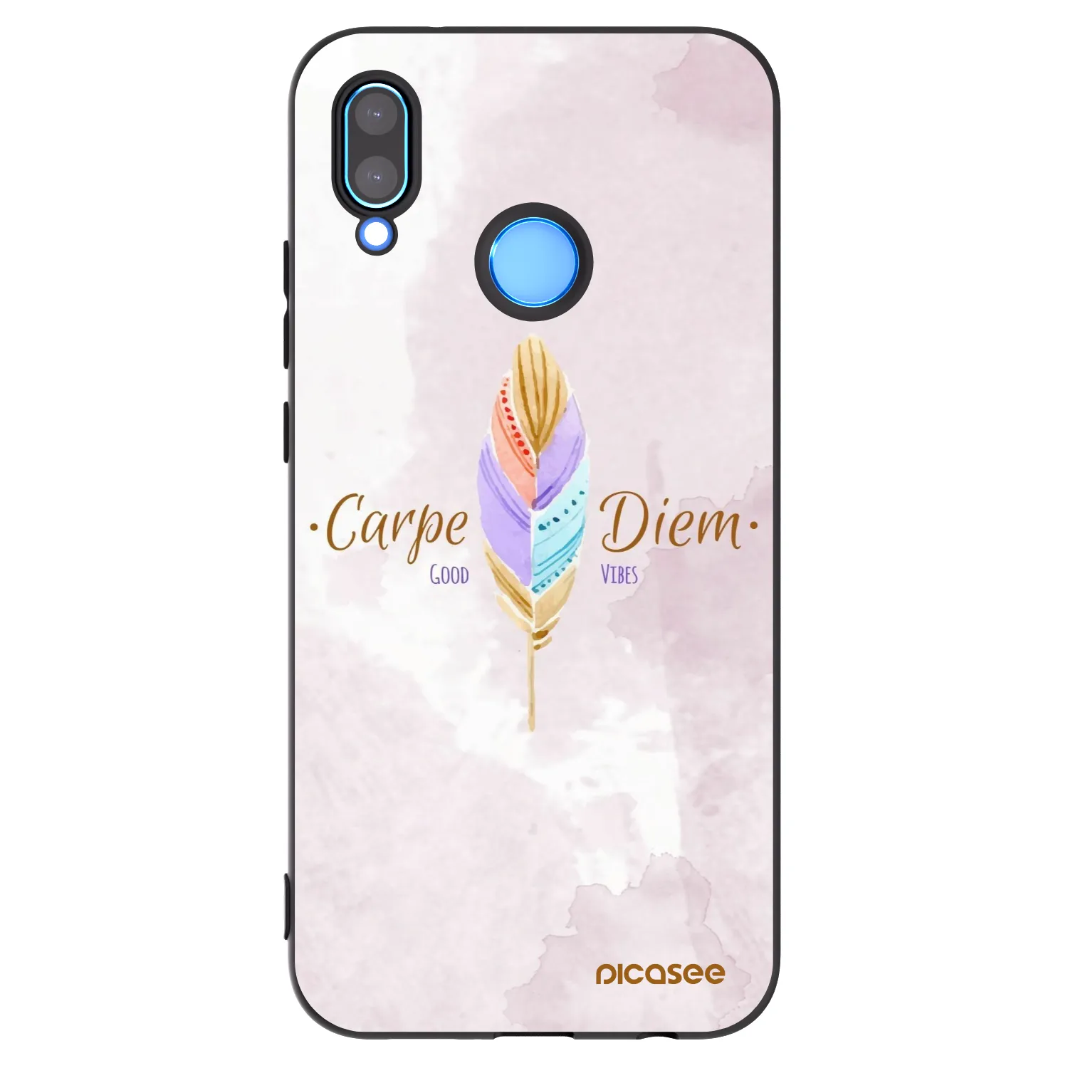 Picasee Μαύρη θήκη σιλικόνης για Huawei P20 Lite - Carpe Diem