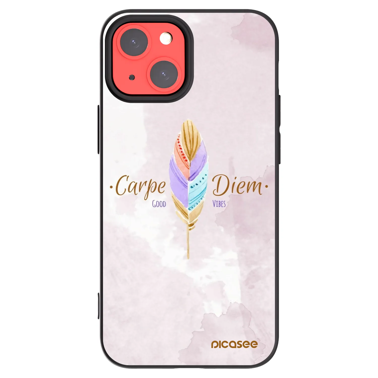 Picasee Μαύρη θήκη σιλικόνης για Apple iPhone 13 mini - Carpe Diem