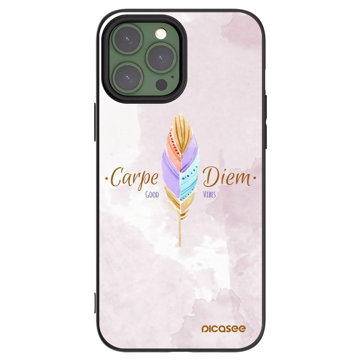 Picasee Μαύρη θήκη σιλικόνης για Apple iPhone 13 Pro Max - Carpe Diem
