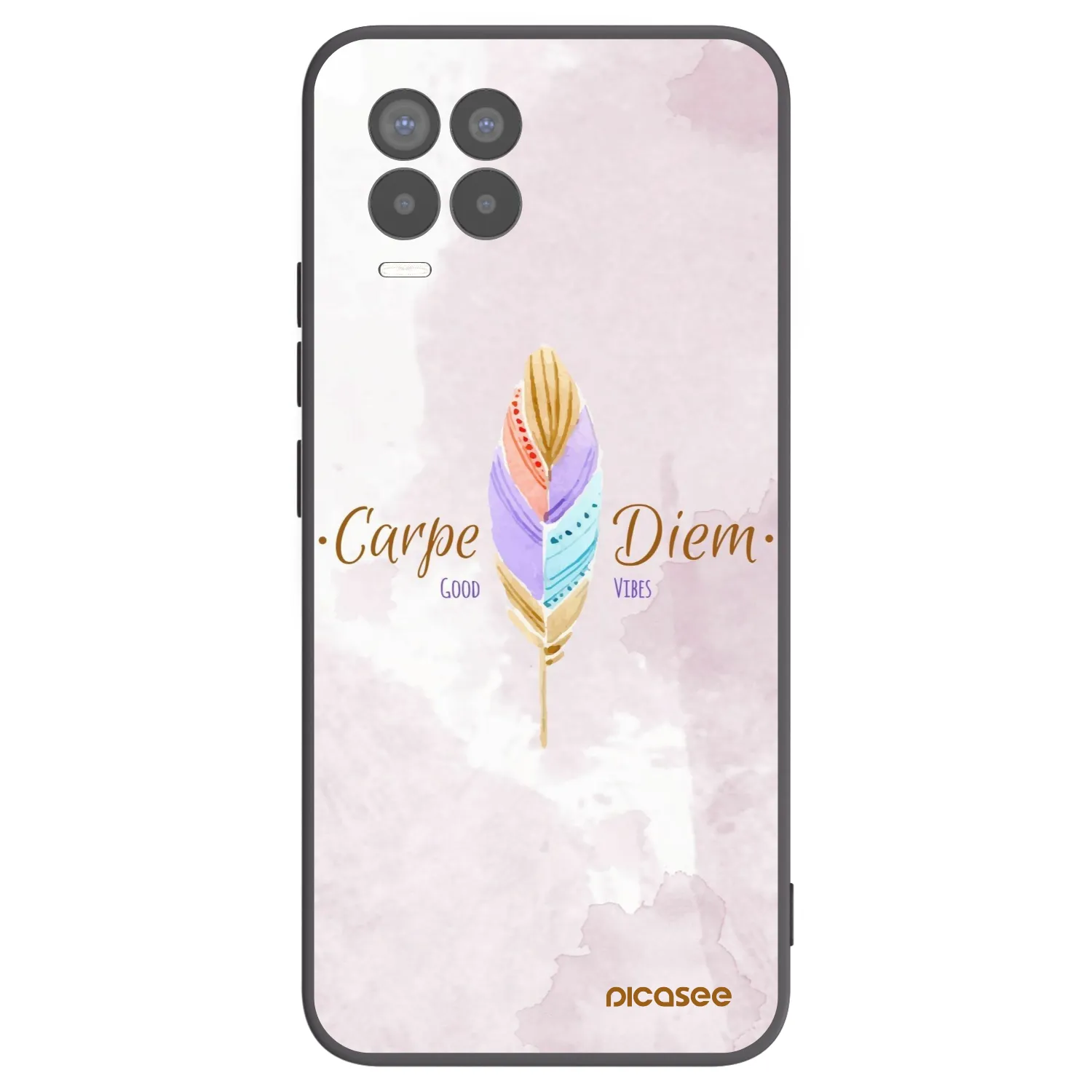 Picasee Μαύρη θήκη σιλικόνης για Realme 8 4G - Carpe Diem