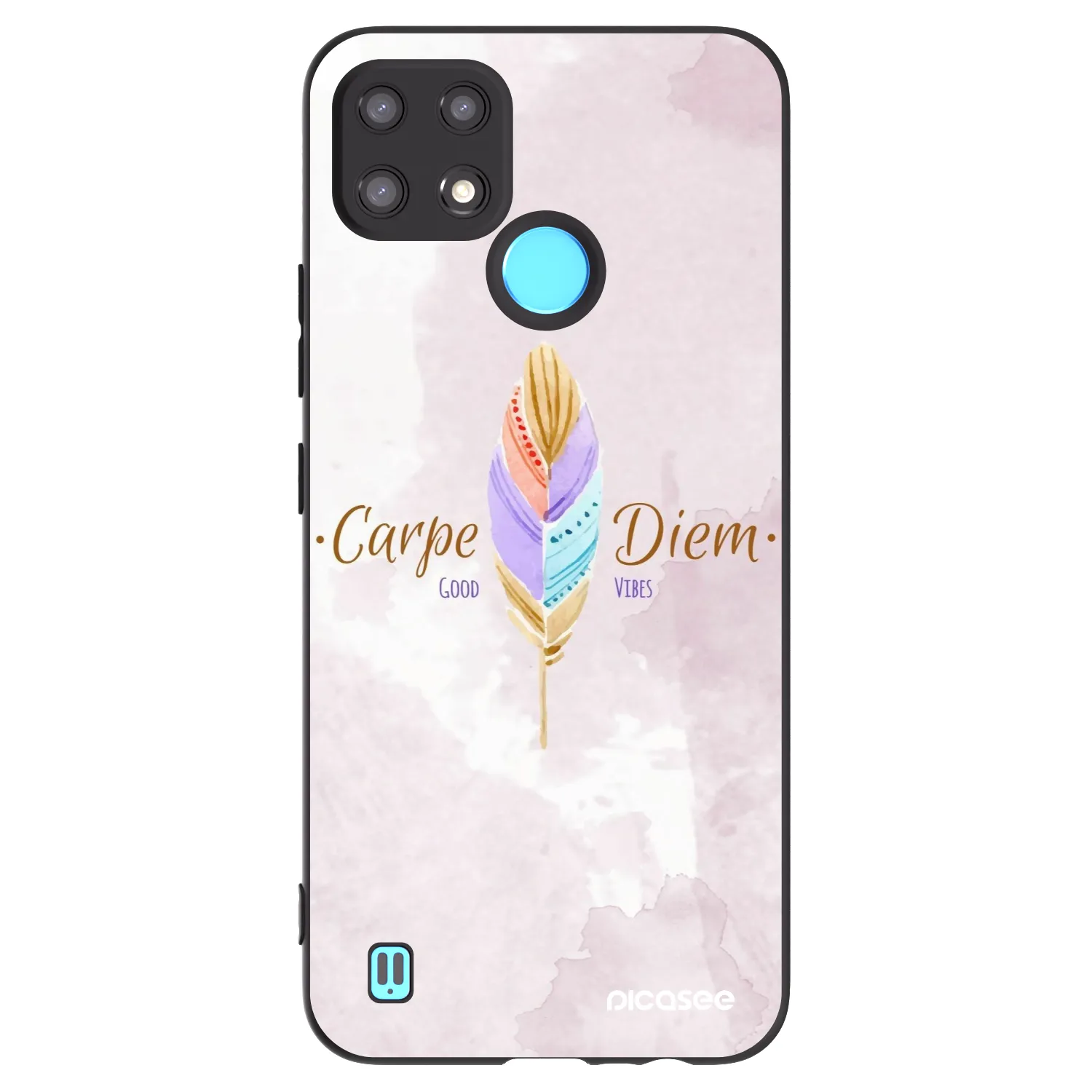 Picasee Μαύρη θήκη σιλικόνης για Realme C21 - Carpe Diem