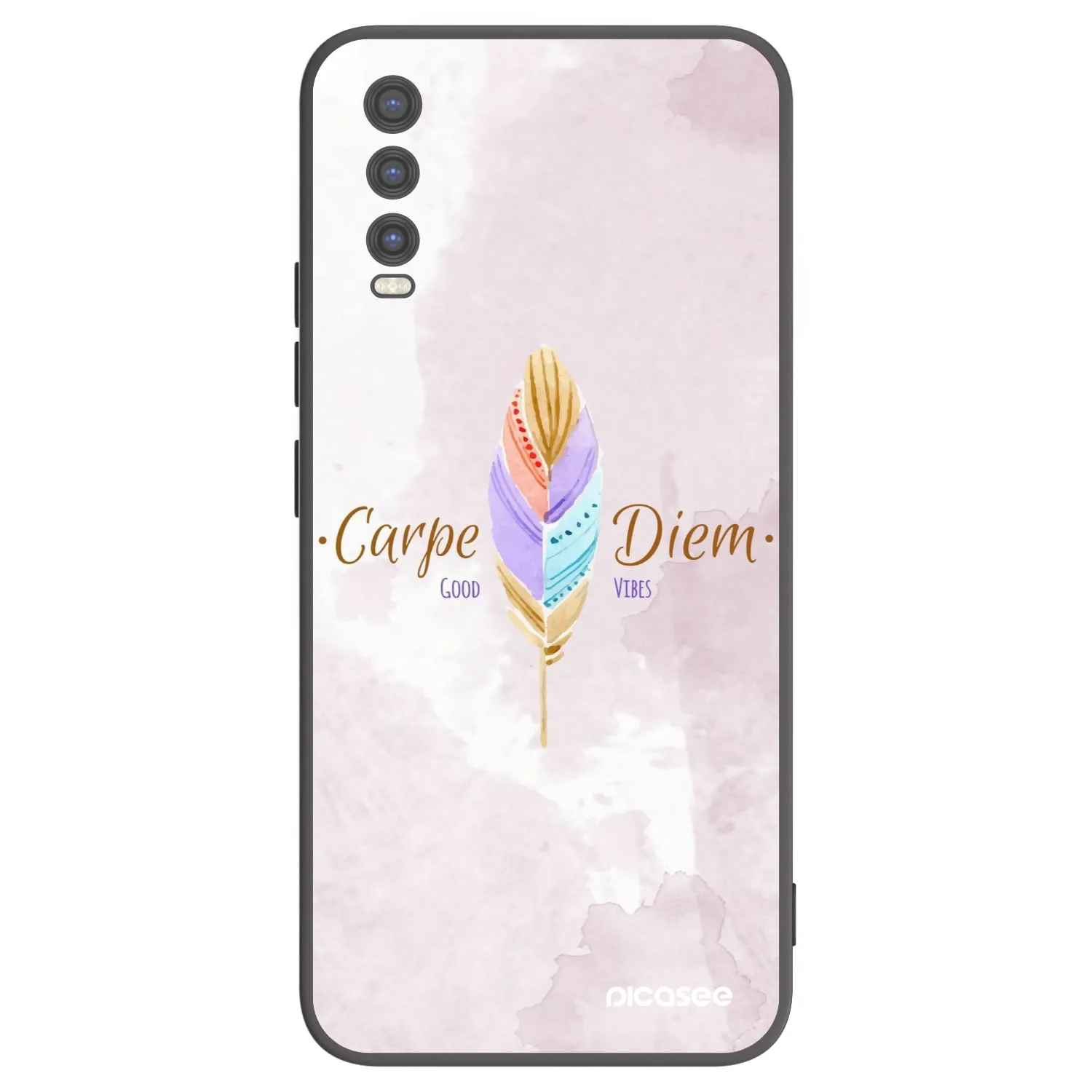 Picasee Μαύρη θήκη σιλικόνης για Vivo Y20s - Carpe Diem