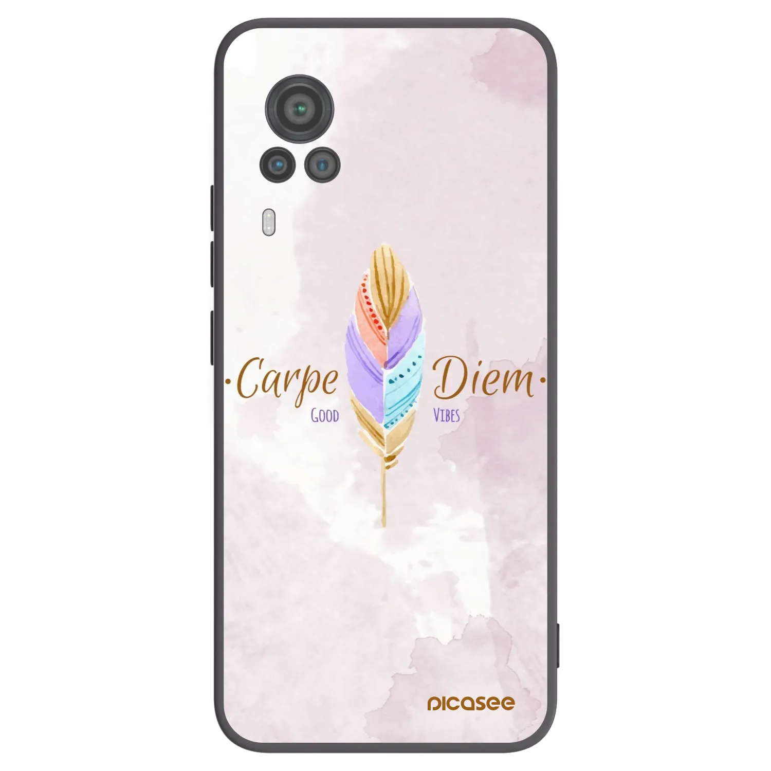 Picasee Μαύρη θήκη σιλικόνης για Vivo X60 Pro 5G - Carpe Diem