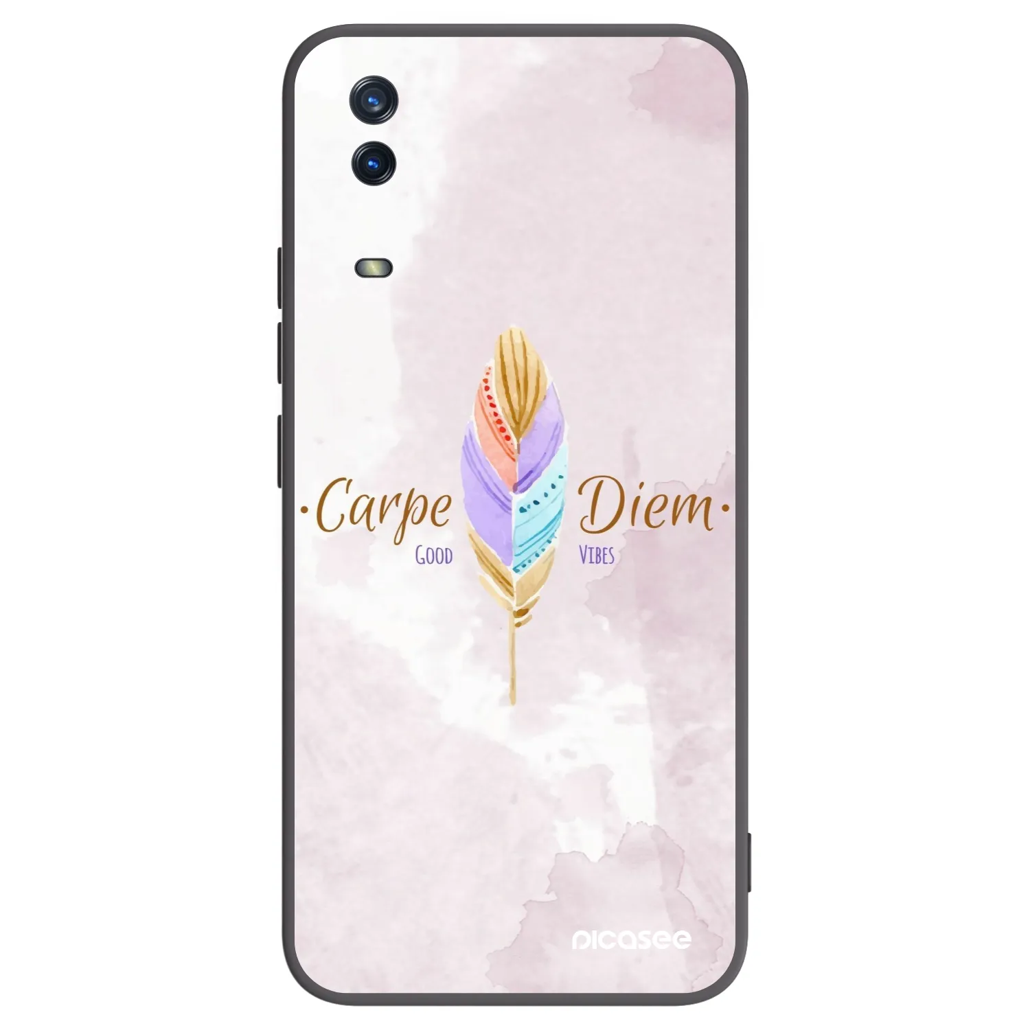 Picasee Μαύρη θήκη σιλικόνης για Vivo Y11s - Carpe Diem