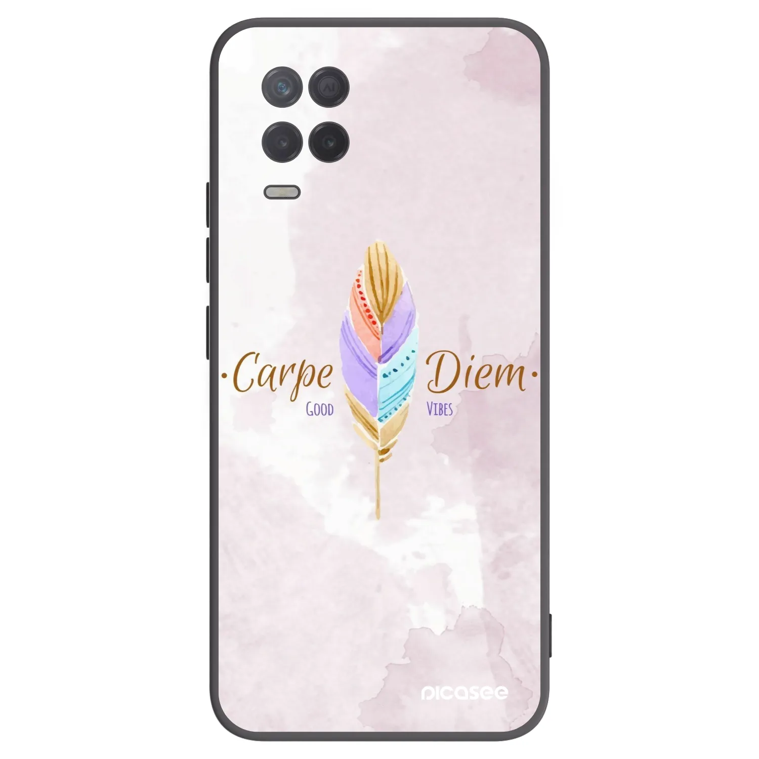Picasee Μαύρη θήκη σιλικόνης για Realme 8 5G - Carpe Diem