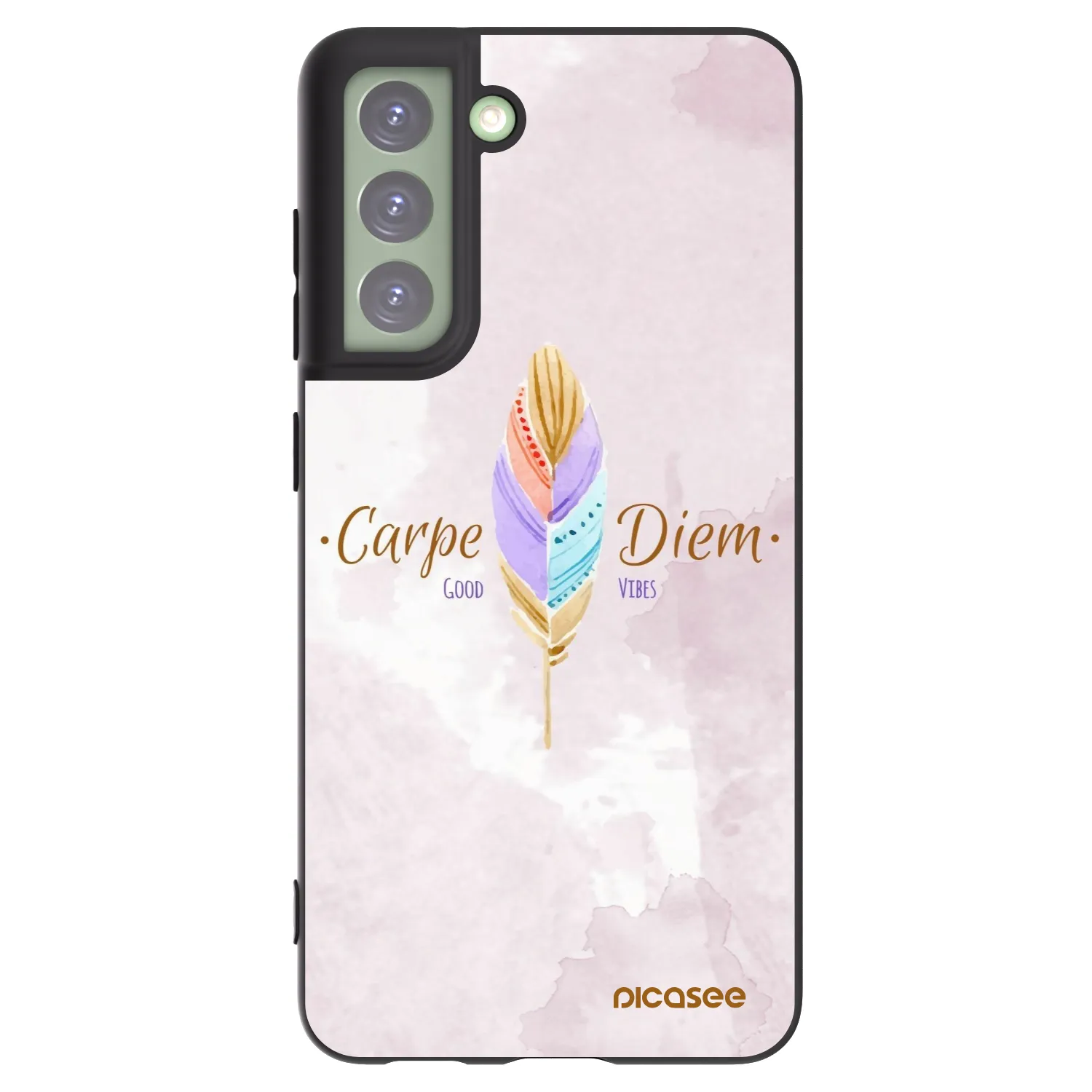 Picasee Μαύρη θήκη σιλικόνης για Samsung Galaxy S21 FE 5G - Carpe Diem