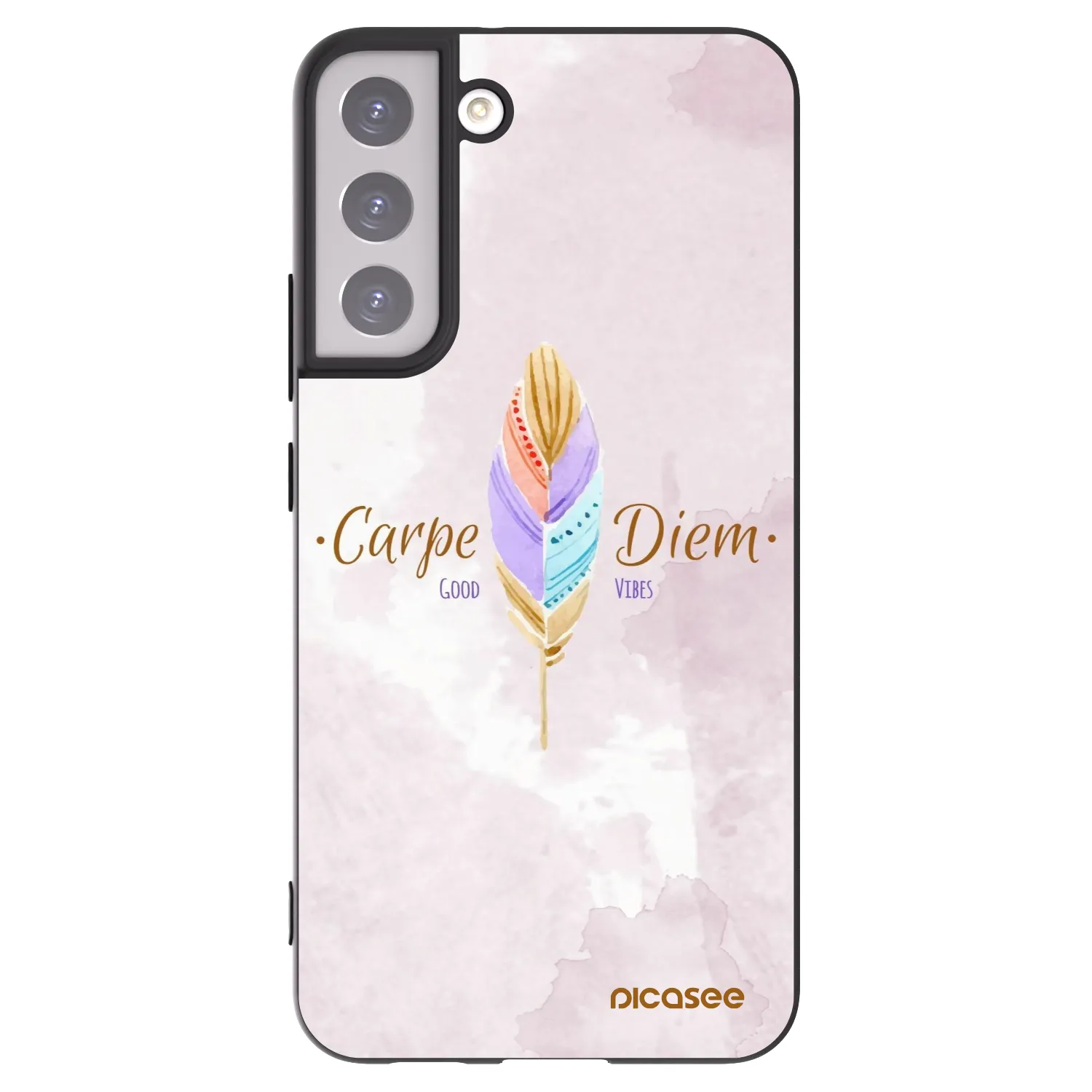 Picasee Μαύρη θήκη σιλικόνης για Samsung Galaxy S22+ 5G - Carpe Diem