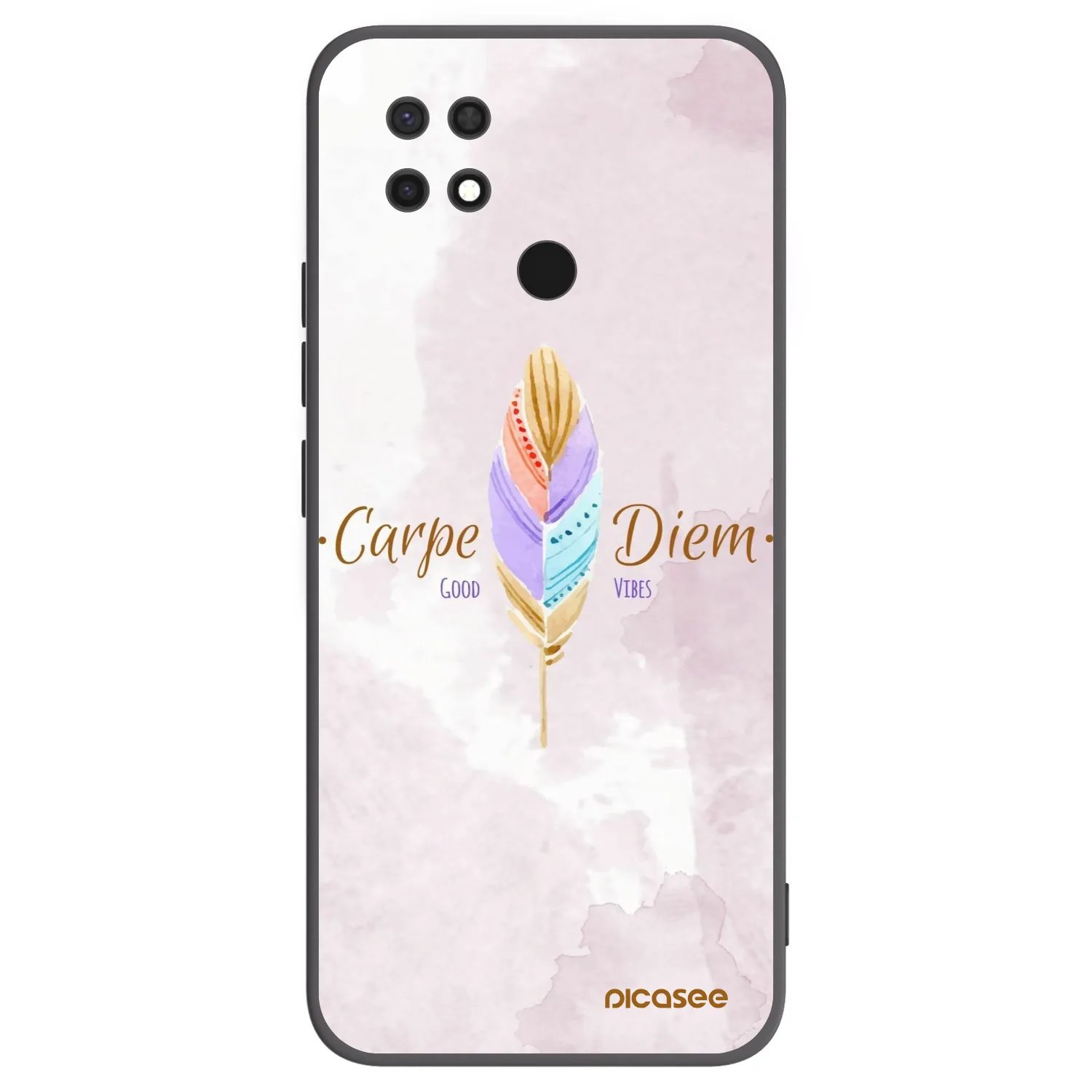 Picasee Μαύρη θήκη σιλικόνης για Xiaomi Redmi 10C - Carpe Diem