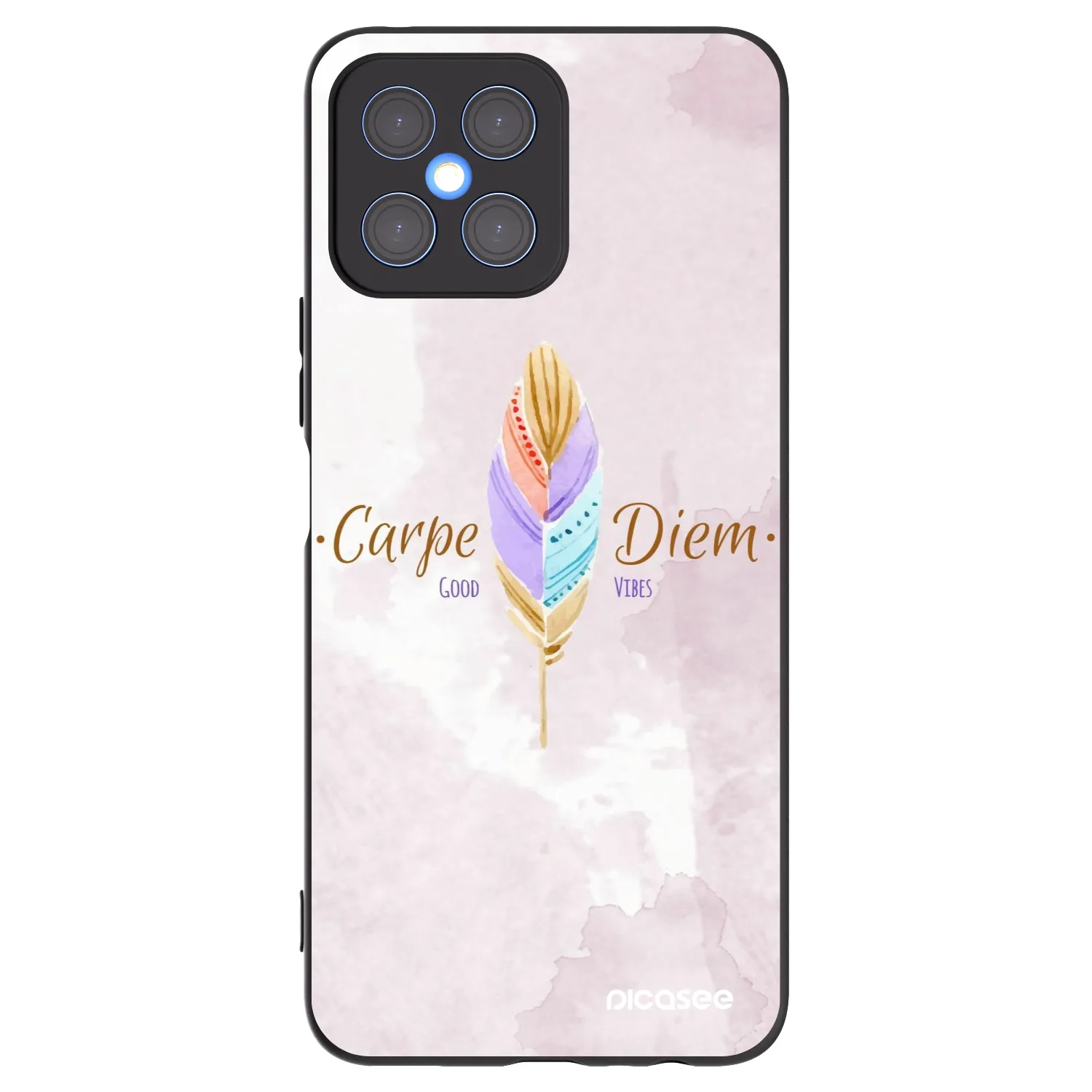 Picasee Μαύρη θήκη σιλικόνης για Honor X8 4G - Carpe Diem