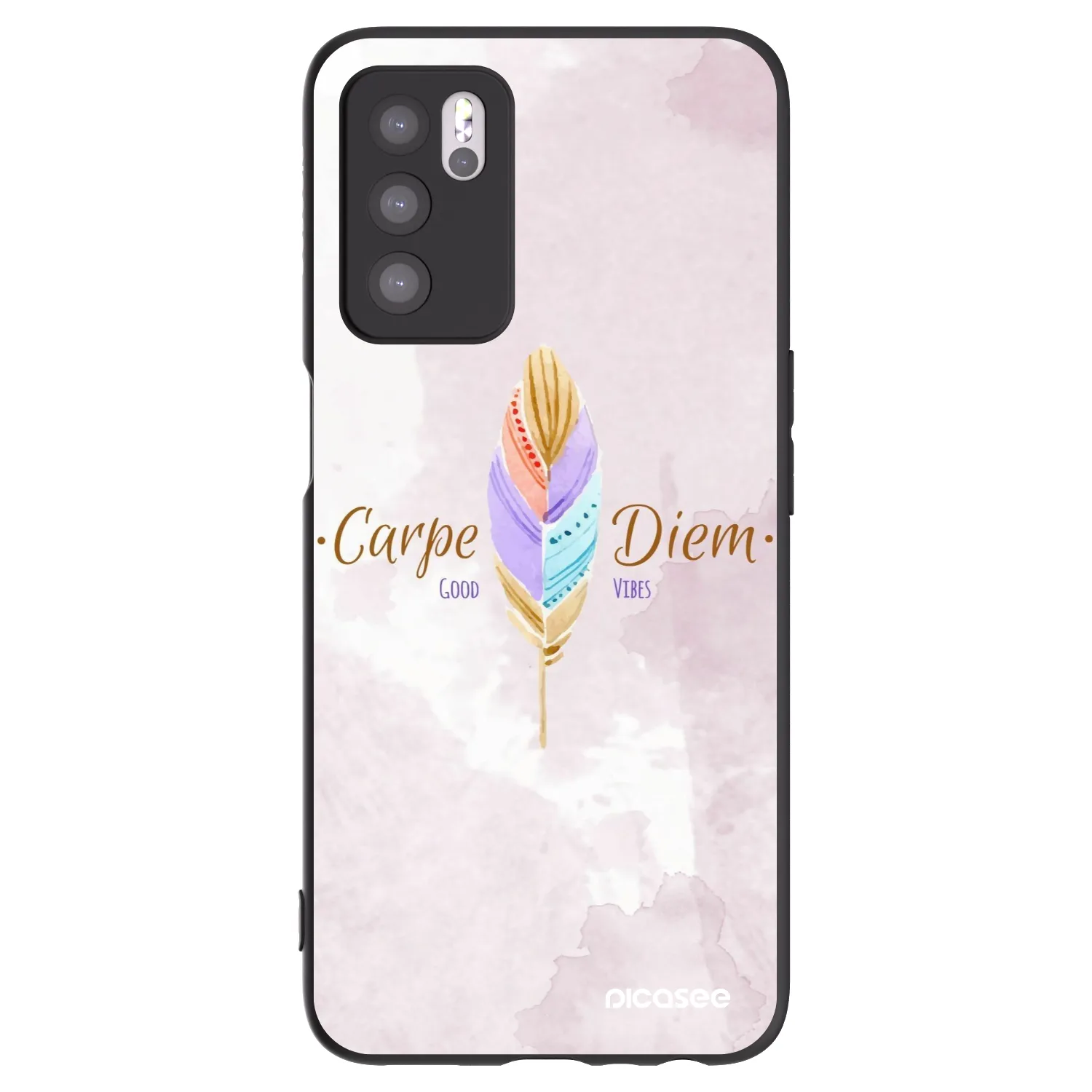 Picasee Μαύρη θήκη σιλικόνης για OPPO A16s - Carpe Diem