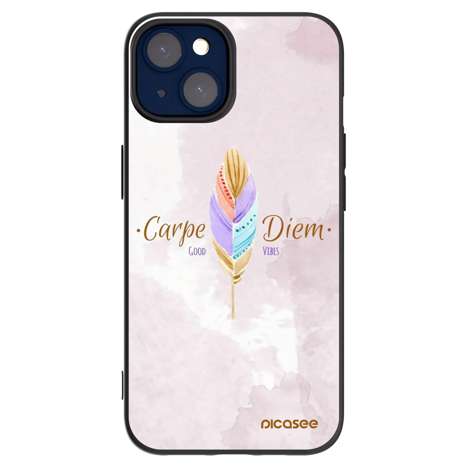 Picasee Μαύρη θήκη σιλικόνης για Apple iPhone 14 - Carpe Diem