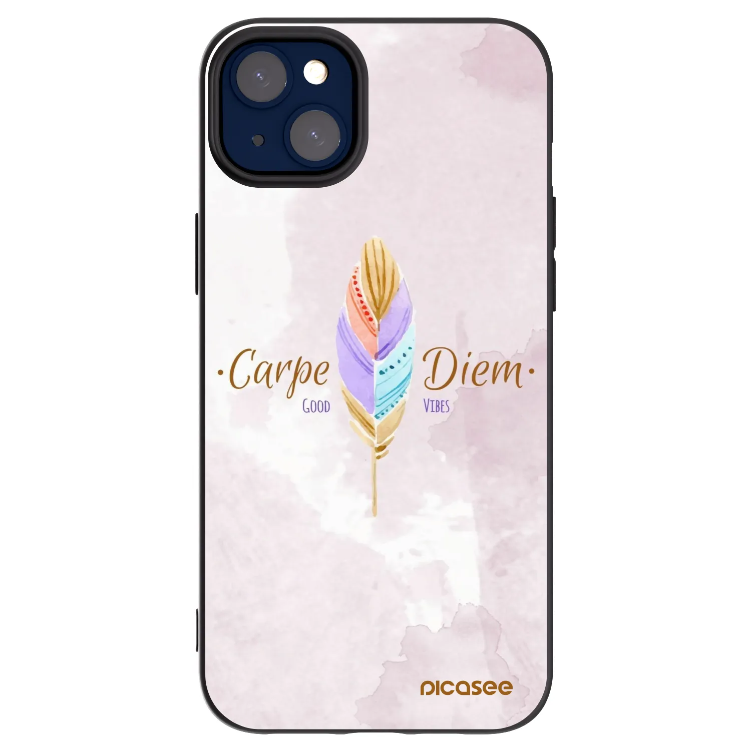 Picasee Μαύρη θήκη σιλικόνης για Apple iPhone 14 Plus - Carpe Diem