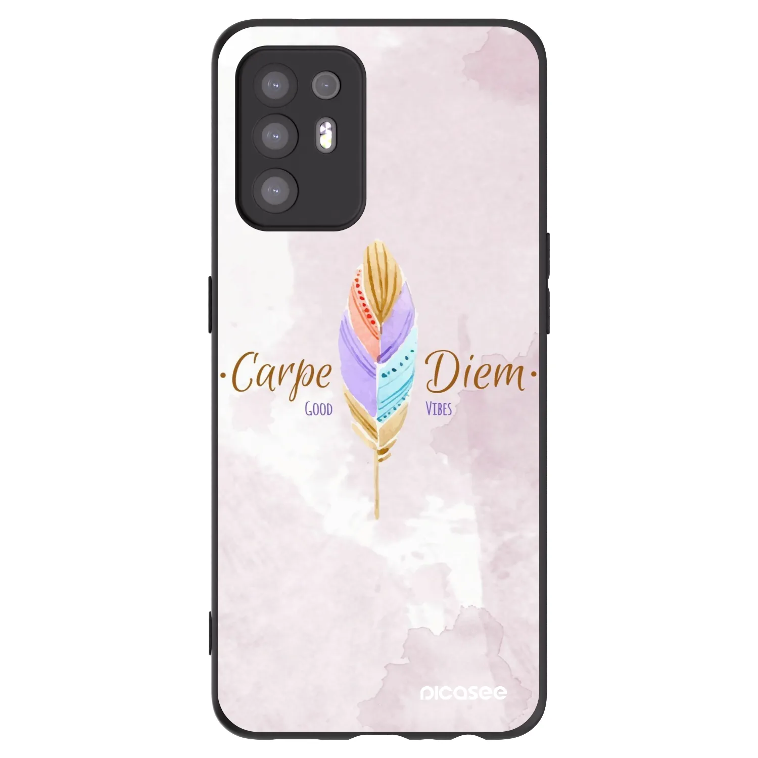 Picasee Μαύρη θήκη σιλικόνης για OPPO A94 5G - Carpe Diem