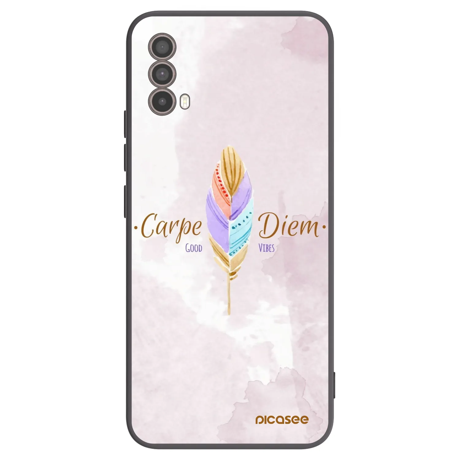 Picasee Μαύρη θήκη σιλικόνης για Motorola Moto E40 - Carpe Diem