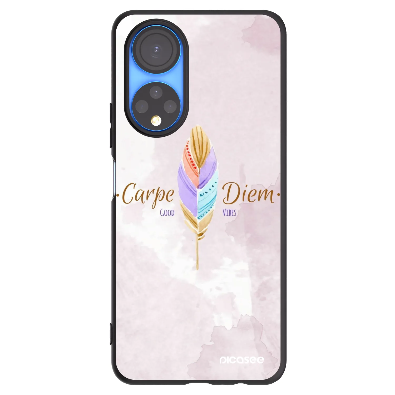 Picasee Μαύρη θήκη σιλικόνης για Honor X7 - Carpe Diem
