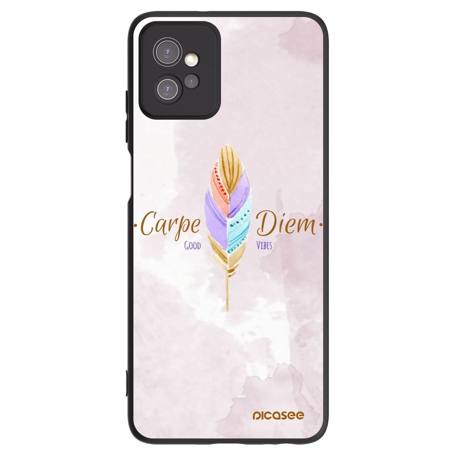 Picasee Μαύρη θήκη σιλικόνης για Motorola Moto G32 - Carpe Diem