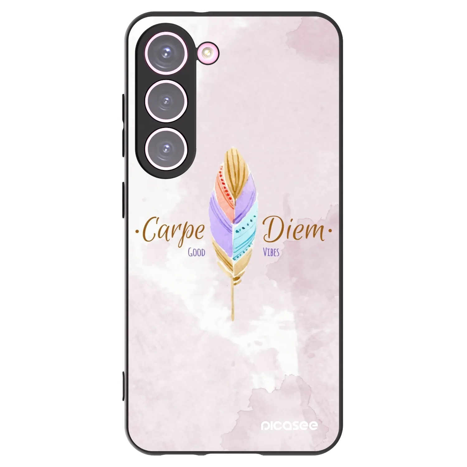 Picasee Μαύρη θήκη σιλικόνης για Samsung Galaxy S23 5G - Carpe Diem
