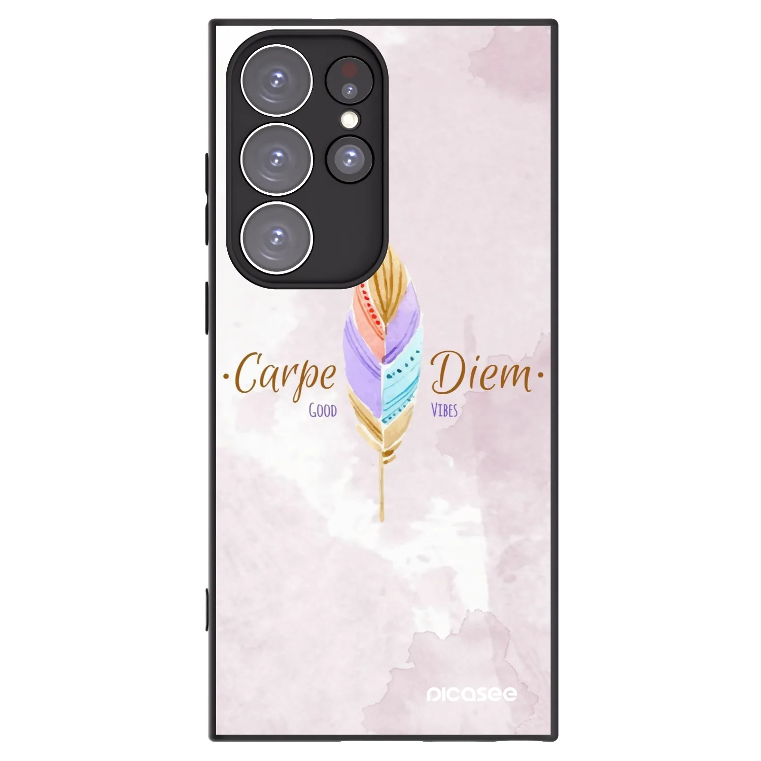 Picasee Μαύρη θήκη σιλικόνης για Samsung Galaxy S23 Ultra 5G - Carpe Diem