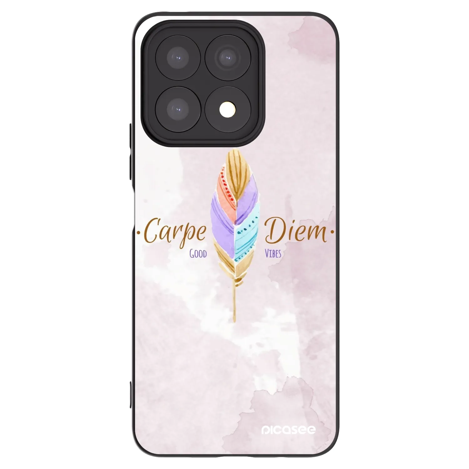 Picasee Μαύρη θήκη σιλικόνης για Honor X8a - Carpe Diem