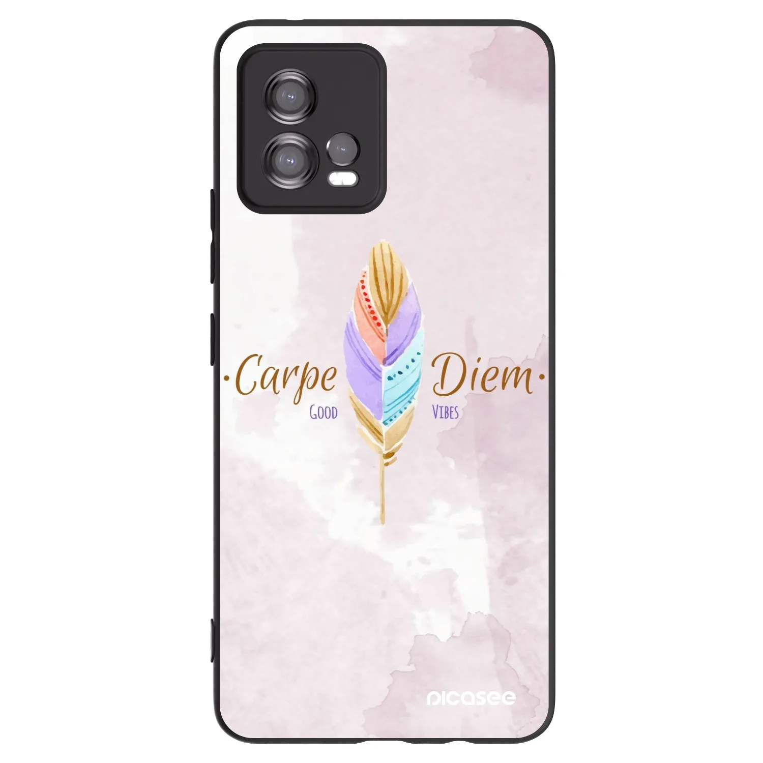 Picasee Μαύρη θήκη σιλικόνης για Motorola Moto G72 - Carpe Diem