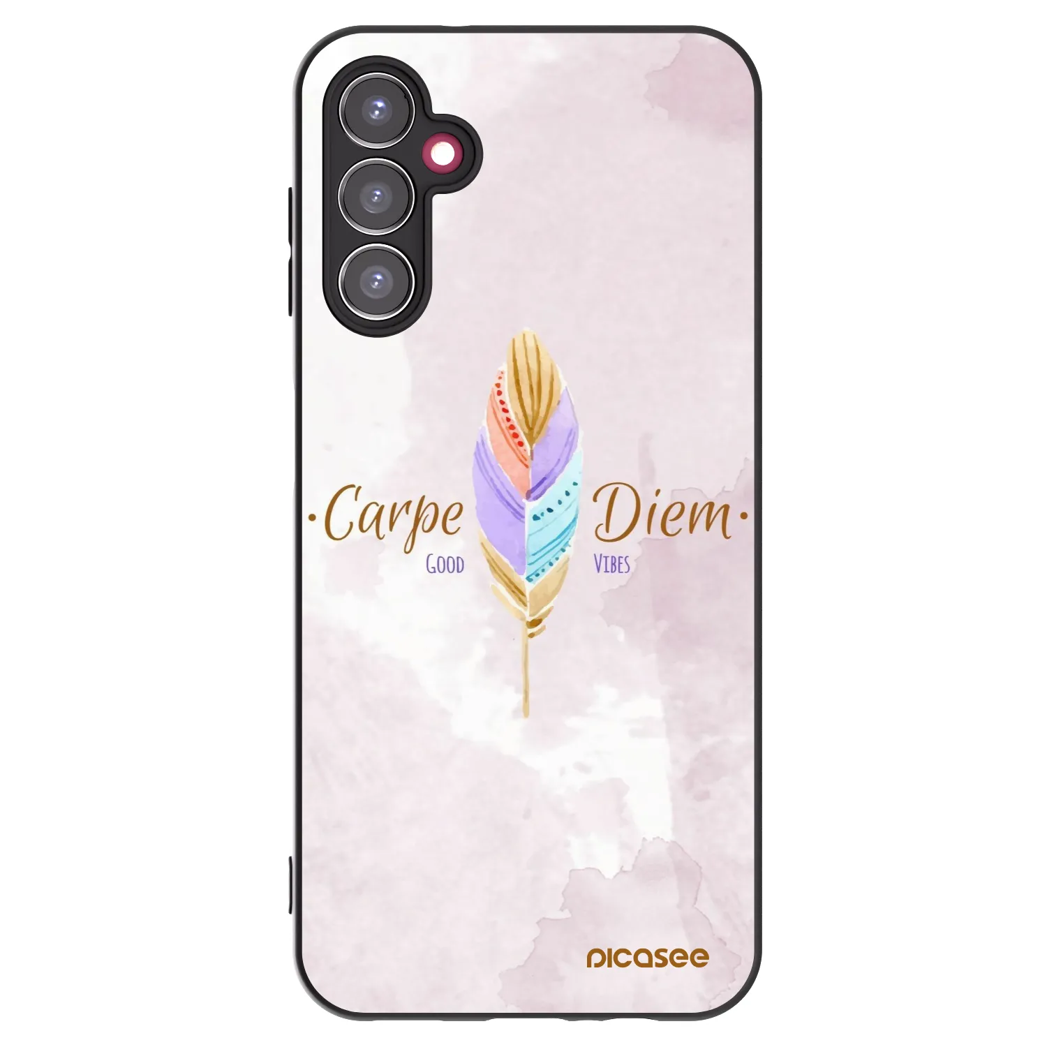 Picasee Μαύρη θήκη σιλικόνης για Samsung Galaxy A14 4G A145R - Carpe Diem
