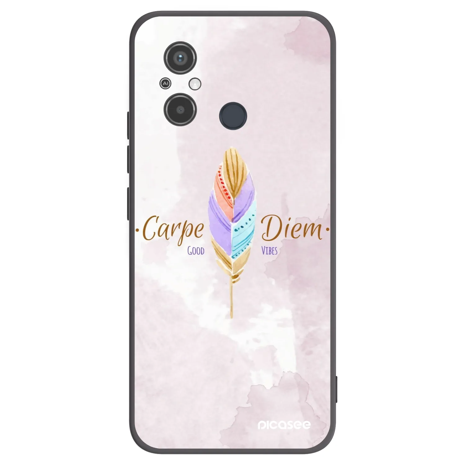 Picasee Μαύρη θήκη σιλικόνης για Xiaomi Redmi 12C - Carpe Diem