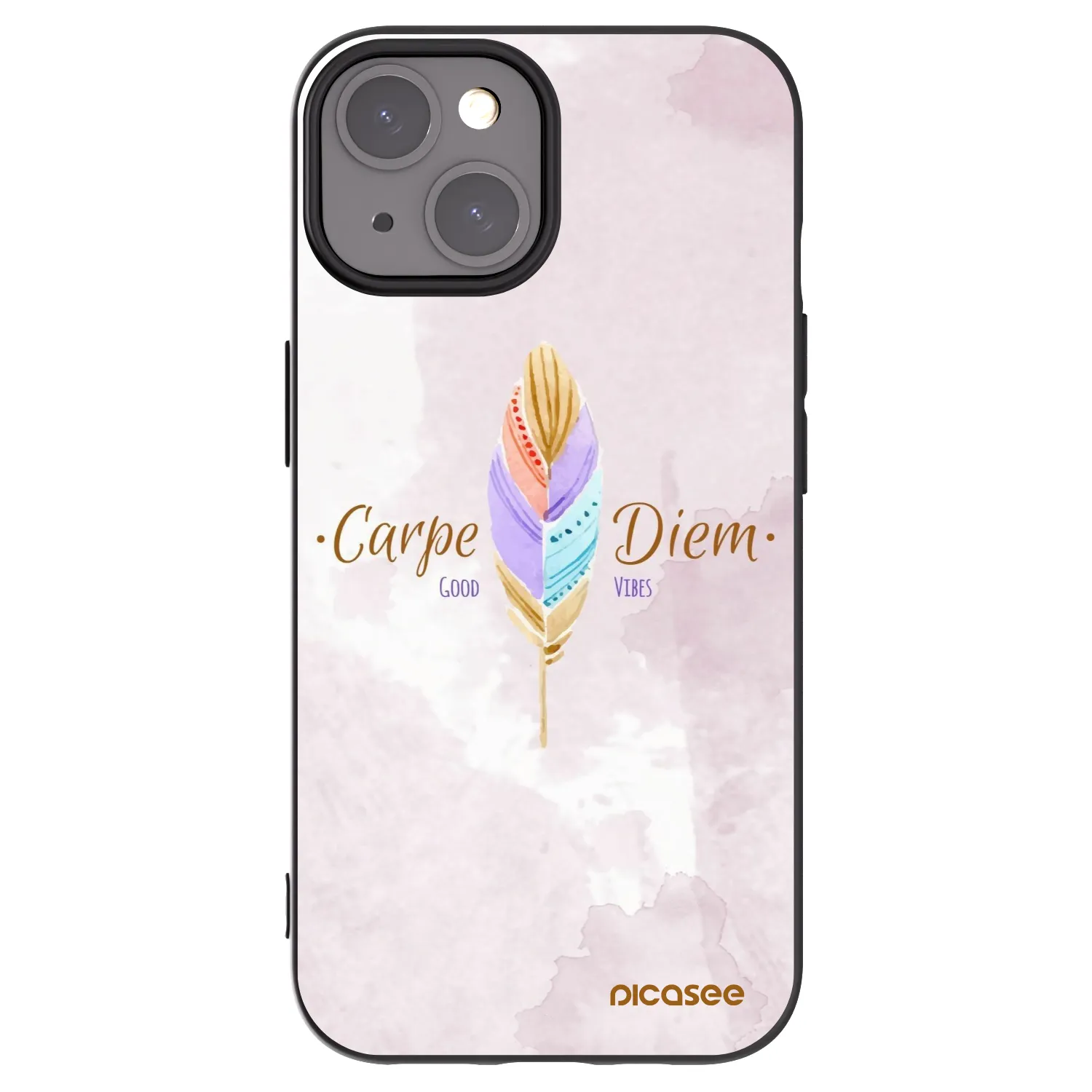 Picasee Μαύρη θήκη σιλικόνης για Apple iPhone 15 - Carpe Diem