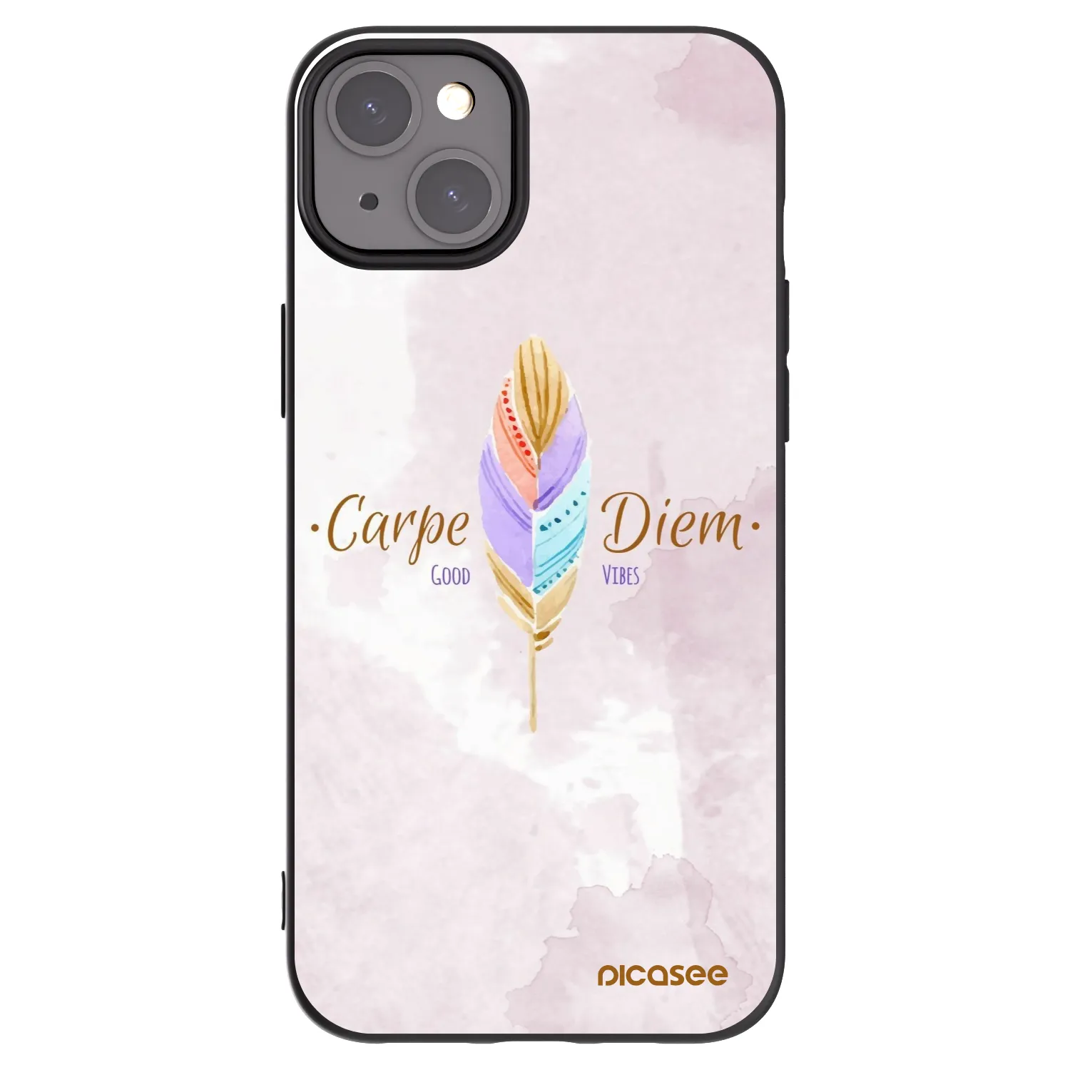 Picasee Μαύρη θήκη σιλικόνης για Apple iPhone 15 Plus - Carpe Diem