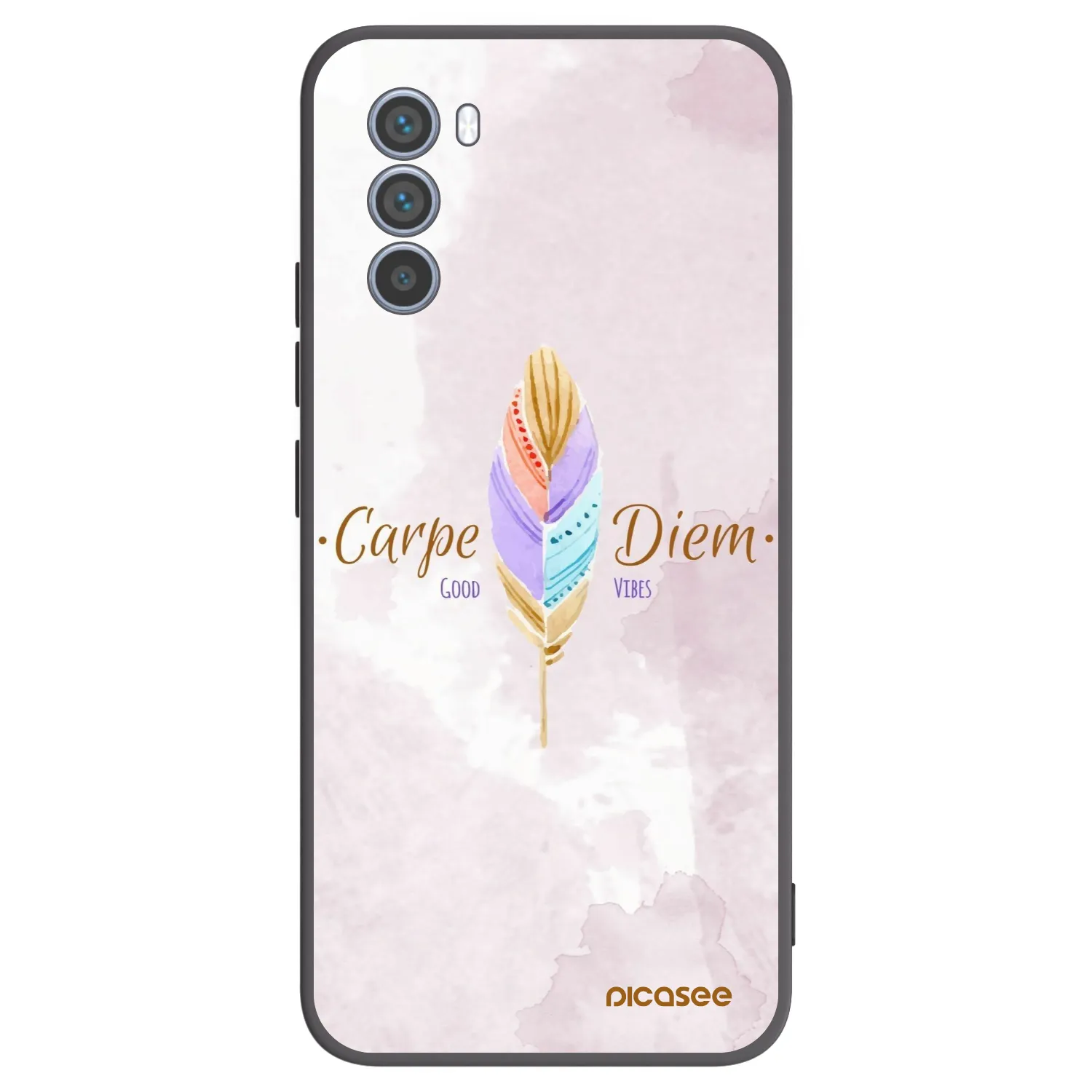 Picasee Μαύρη θήκη σιλικόνης για Motorola Moto G62 - Carpe Diem