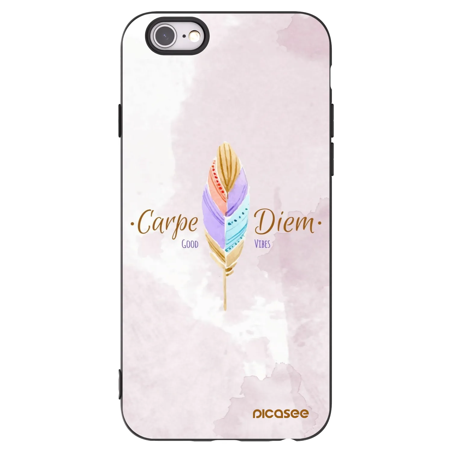 Picasee Μαύρη θήκη σιλικόνης για Apple iPhone 6/6S - Carpe Diem