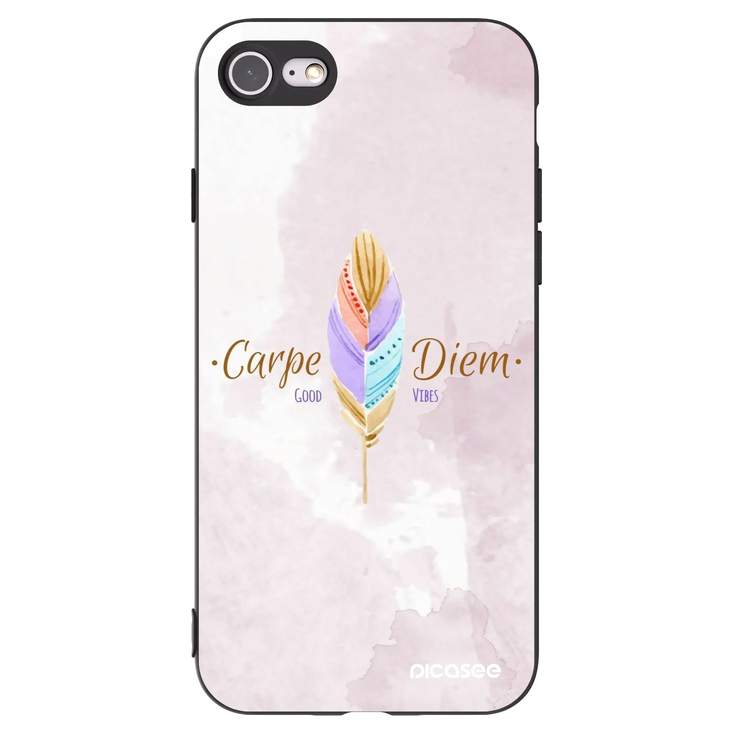 Picasee Μαύρη θήκη σιλικόνης για Apple iPhone 7 - Carpe Diem