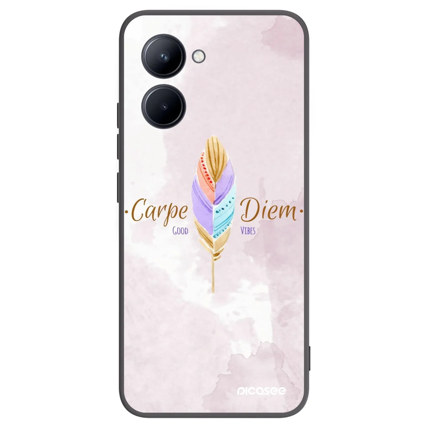 Picasee Μαύρη θήκη σιλικόνης για Realme C33 (2023) - Carpe Diem