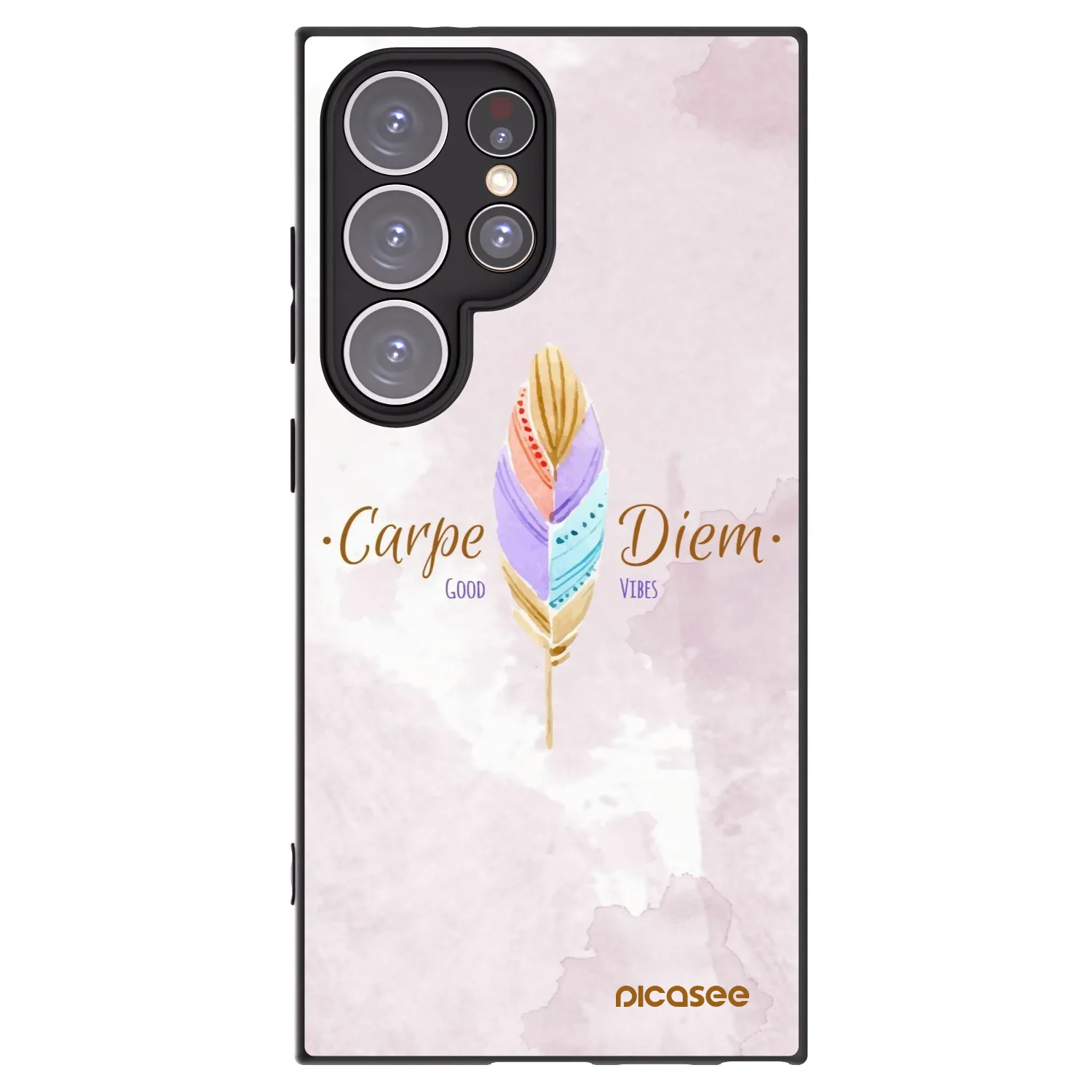 Picasee Μαύρη θήκη σιλικόνης για Samsung Galaxy S24 Ultra S928B 5G - Carpe Diem