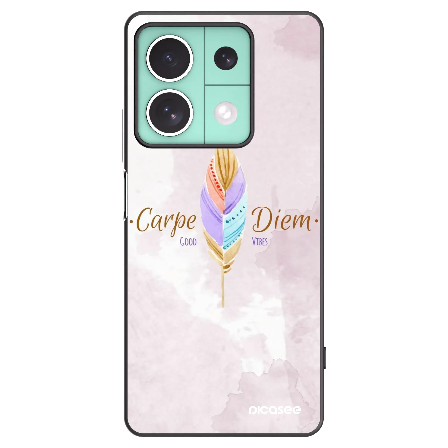 Picasee Μαύρη θήκη σιλικόνης για Xiaomi Redmi Note 13 5G - Carpe Diem