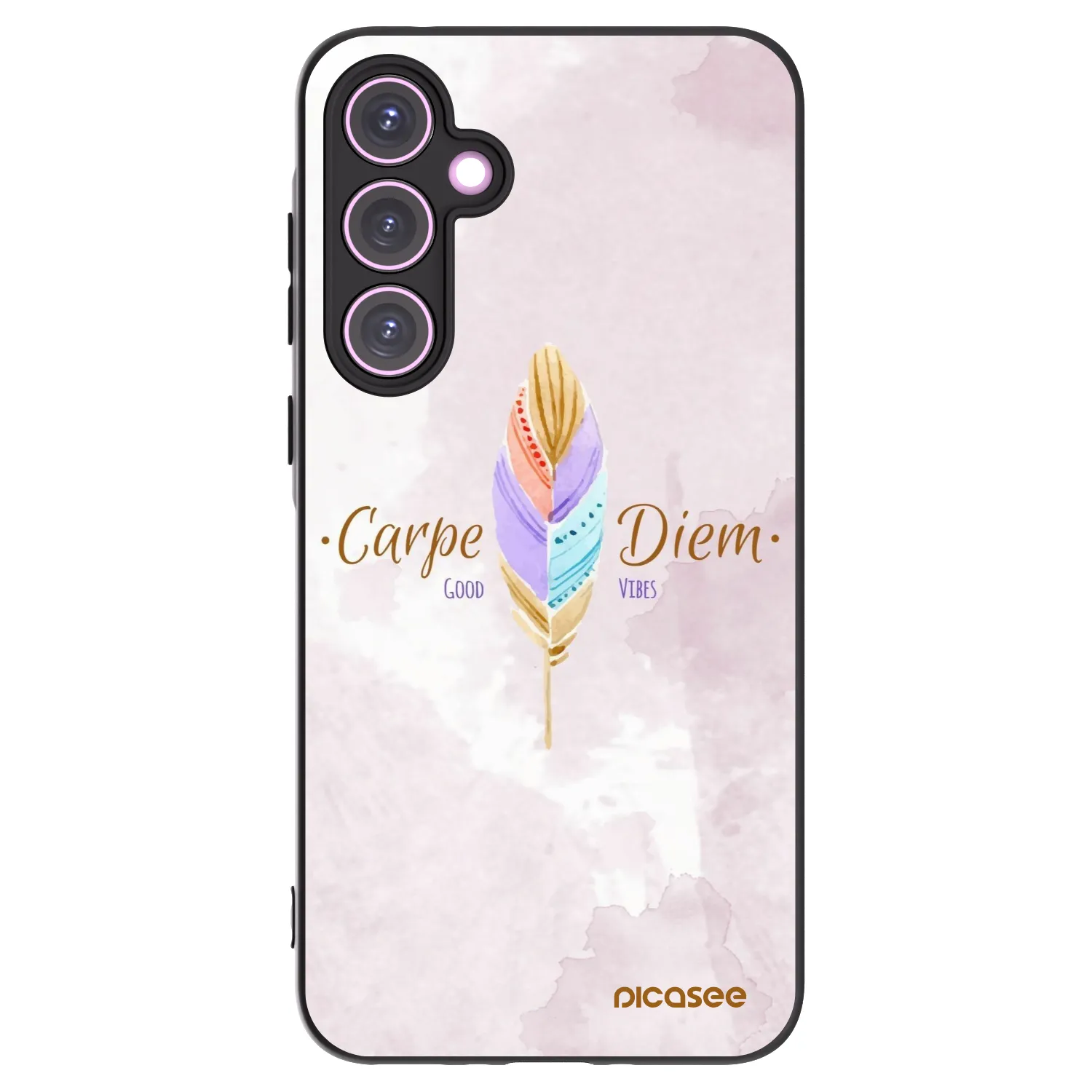 Picasee Μαύρη θήκη σιλικόνης για Samsung Galaxy A35 5G A356B - Carpe Diem