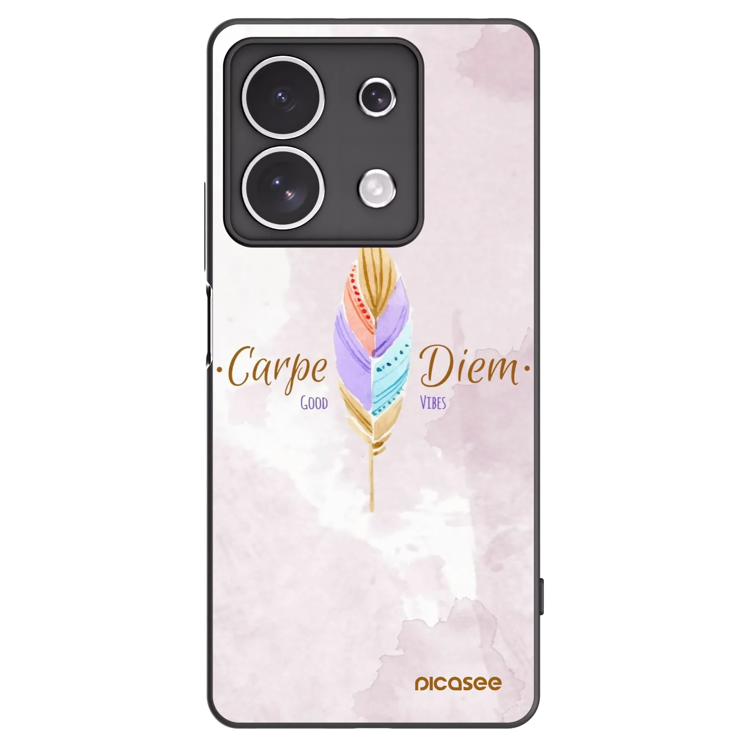 Picasee Μαύρη θήκη σιλικόνης για Xiaomi Redmi Note 13 4G - Carpe Diem