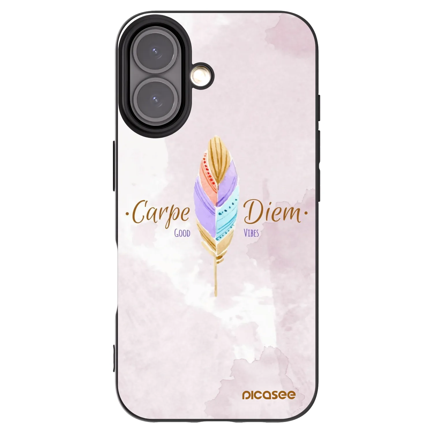 Picasee Μαύρη θήκη σιλικόνης για Apple iPhone 16 - Carpe Diem
