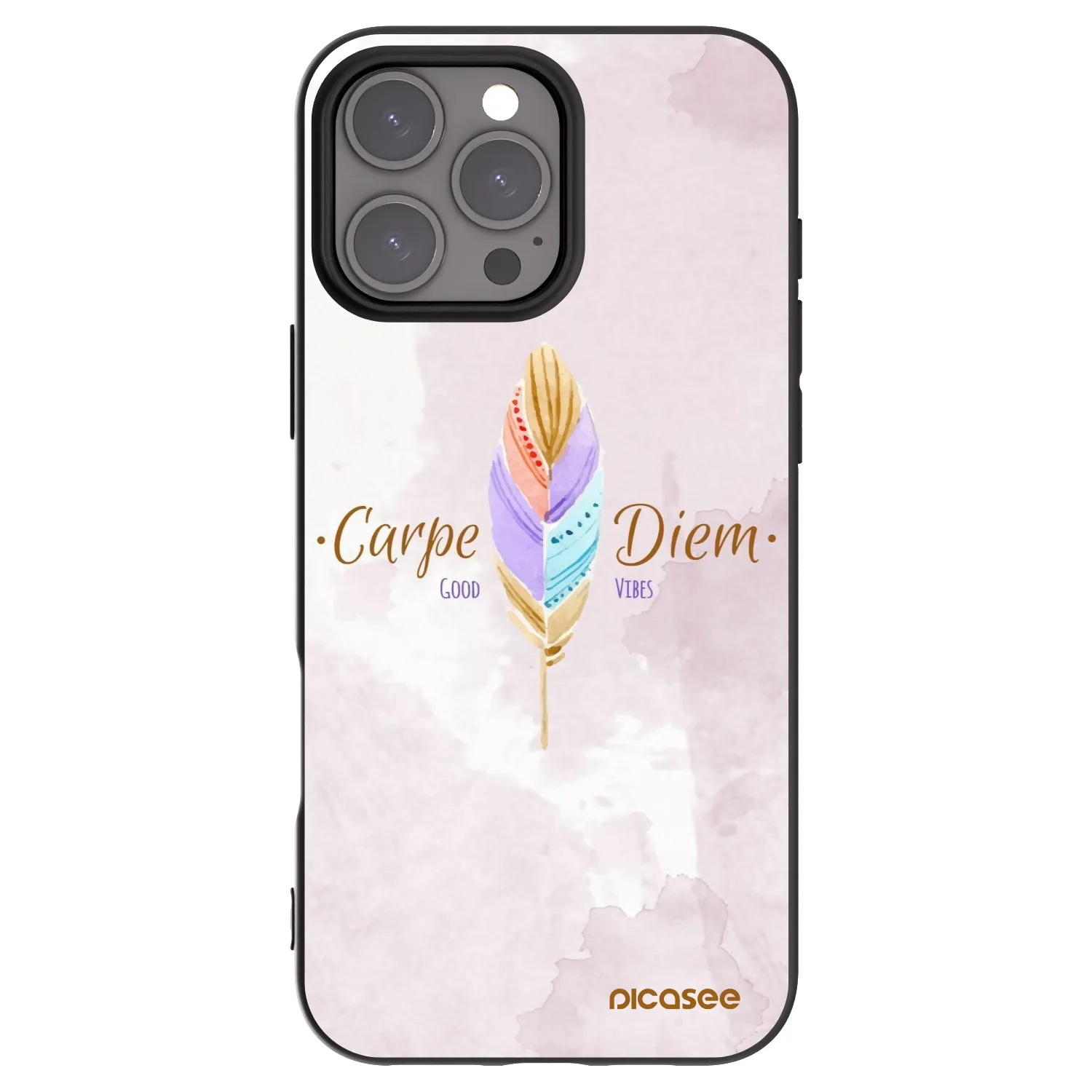 Picasee Μαύρη θήκη σιλικόνης για Apple iPhone 16 Pro Max - Carpe Diem