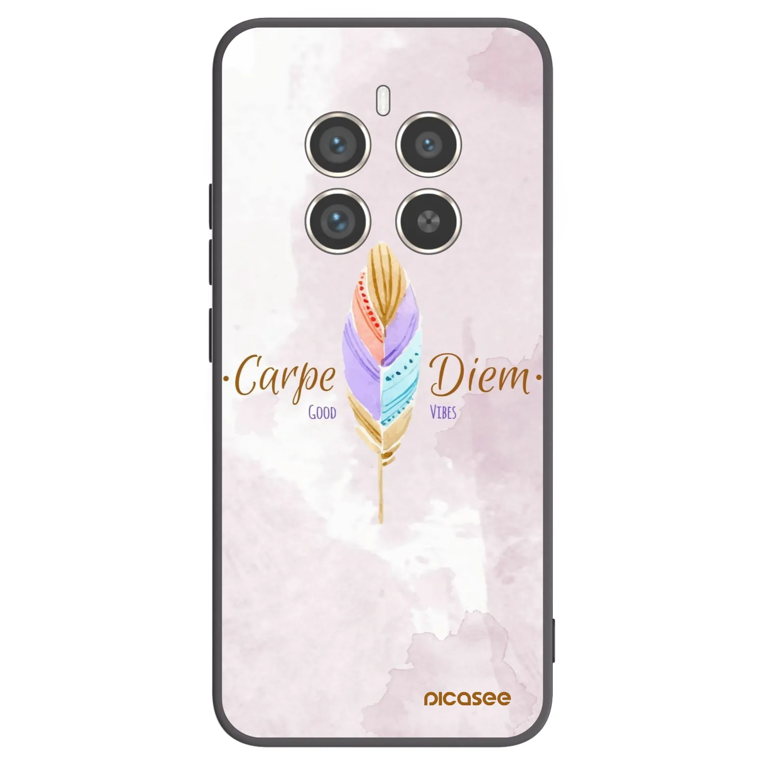Picasee Μαύρη θήκη σιλικόνης για Realme 12 Pro 5G - Carpe Diem