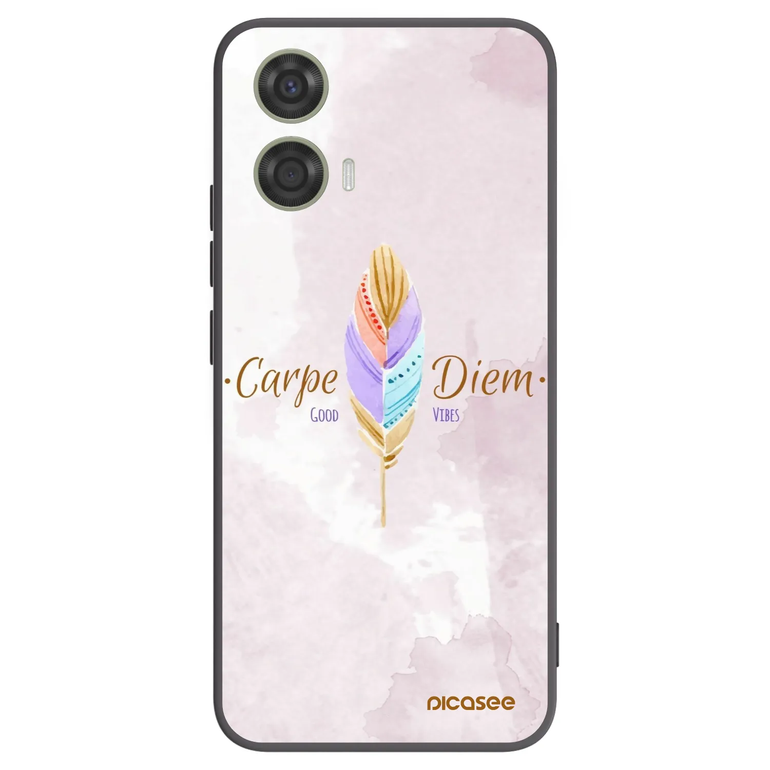 Picasee Μαύρη θήκη σιλικόνης για Motorola Moto G24 - Carpe Diem