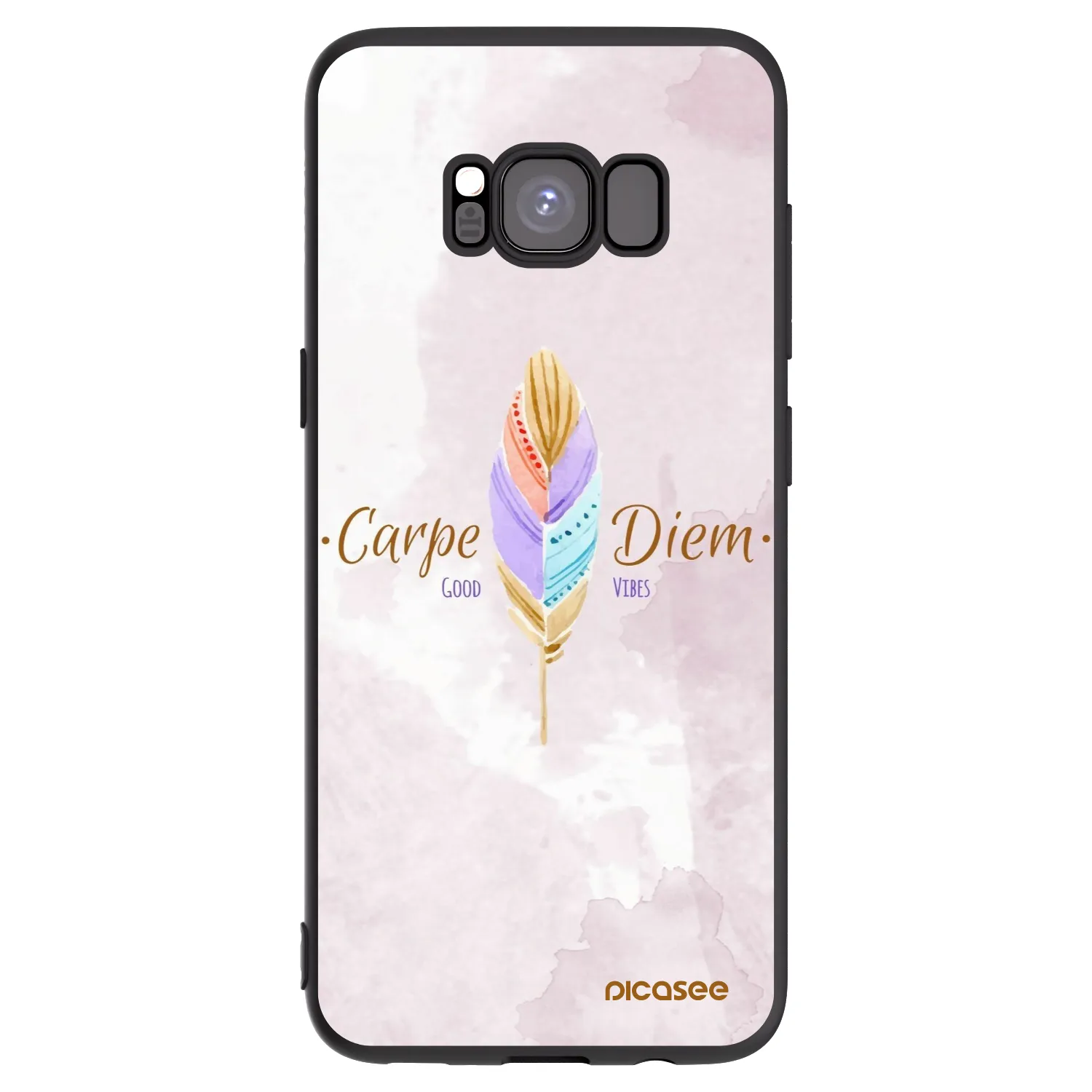 Picasee Μαύρη θήκη σιλικόνης για Samsung Galaxy S8 G950F - Carpe Diem