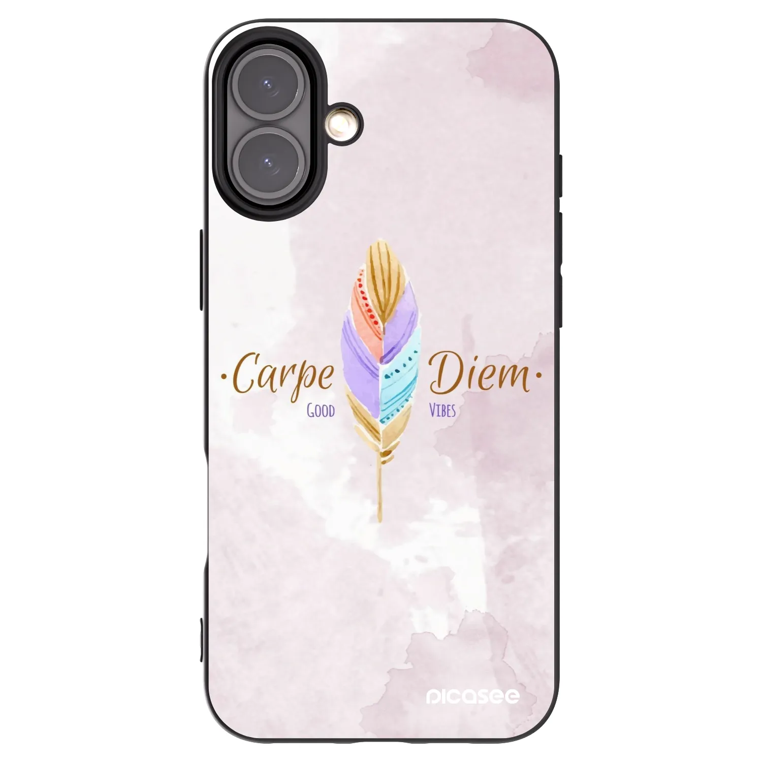 Picasee Μαύρη θήκη σιλικόνης για Apple iPhone 16 Plus - Carpe Diem