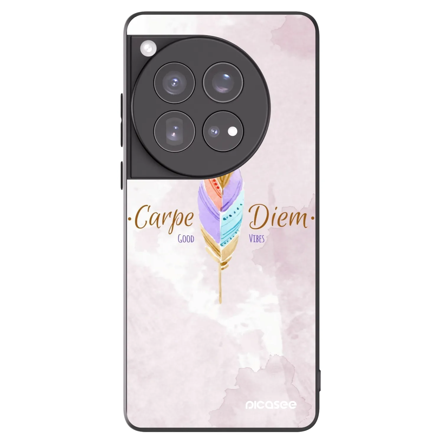 Picasee Μαύρη θήκη σιλικόνης για OnePlus 12 5G - Carpe Diem