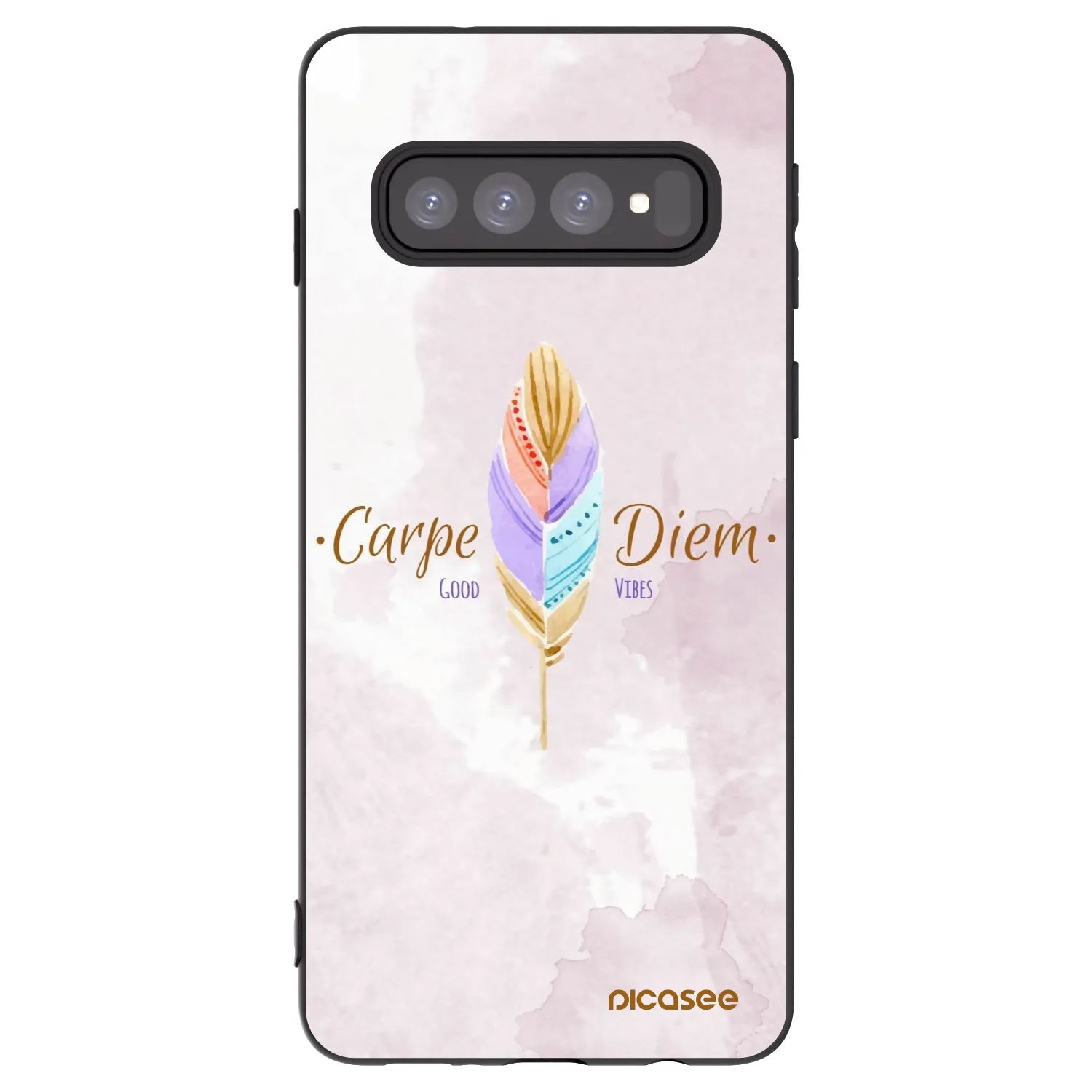 Picasee Μαύρη θήκη σιλικόνης για Samsung Galaxy S10 G973 - Carpe Diem