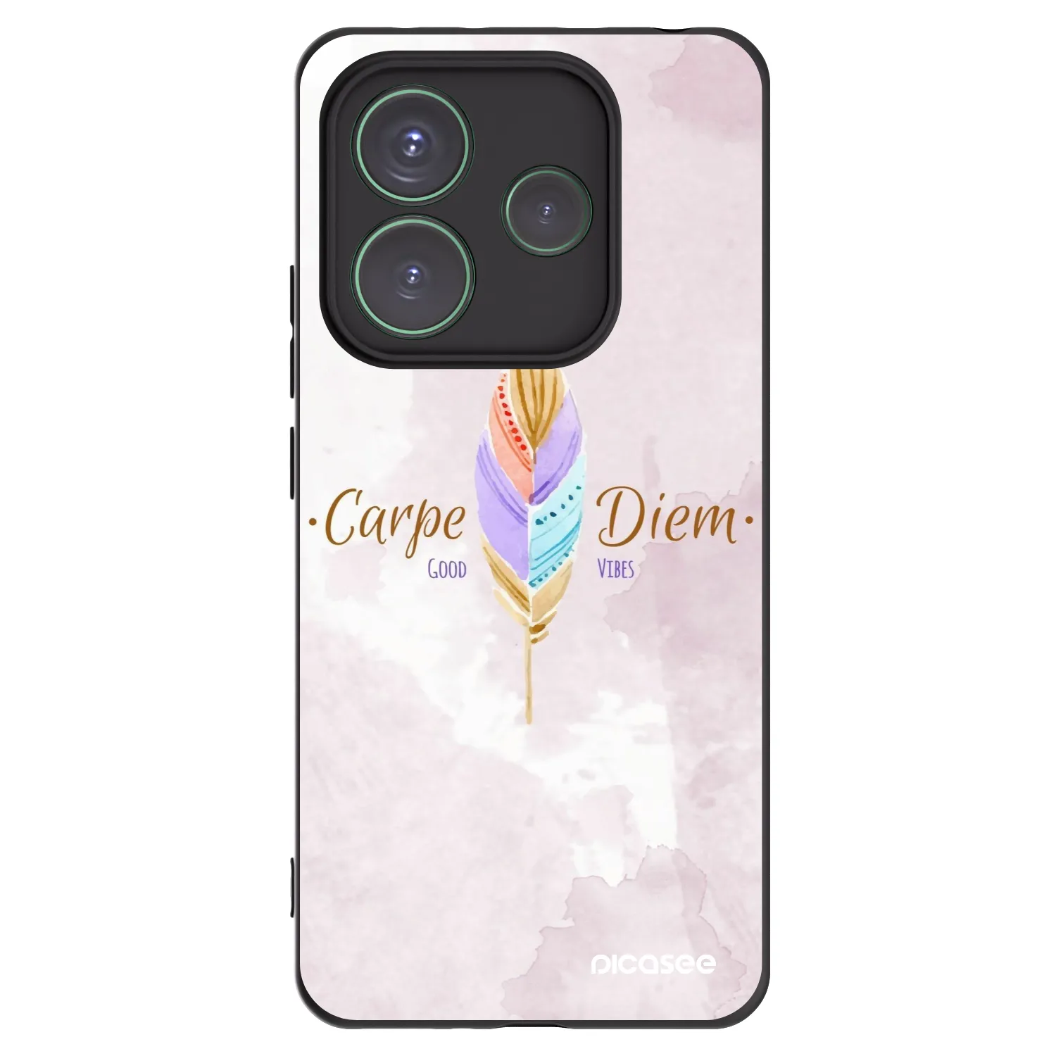 Picasee Μαύρη θήκη σιλικόνης για Xiaomi Redmi Note 14 5G - Carpe Diem