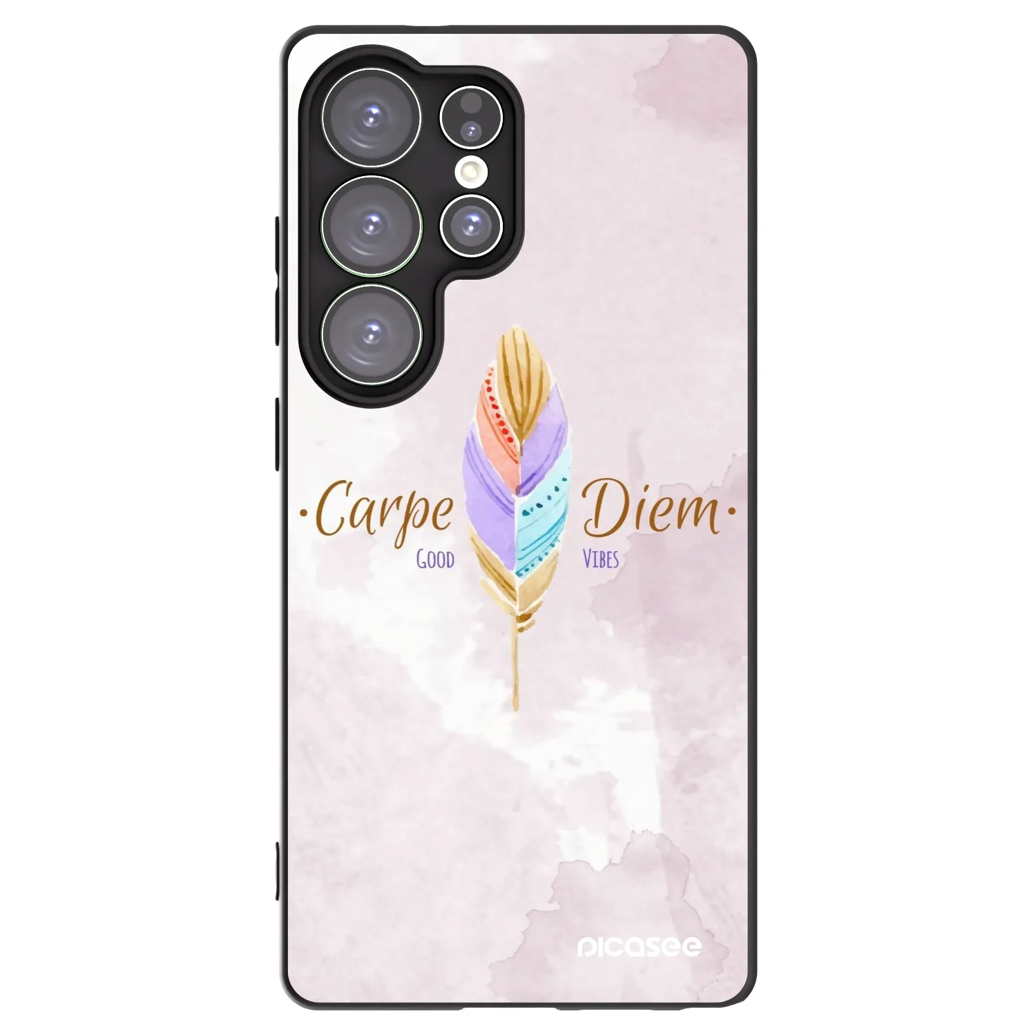 Picasee Μαύρη θήκη σιλικόνης για Samsung Galaxy S25 Ultra 5G - Carpe Diem