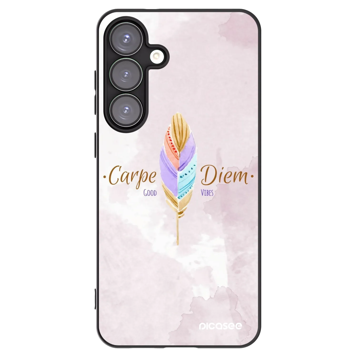 Picasee Μαύρη θήκη σιλικόνης για Samsung Galaxy S25+ 5G - Carpe Diem