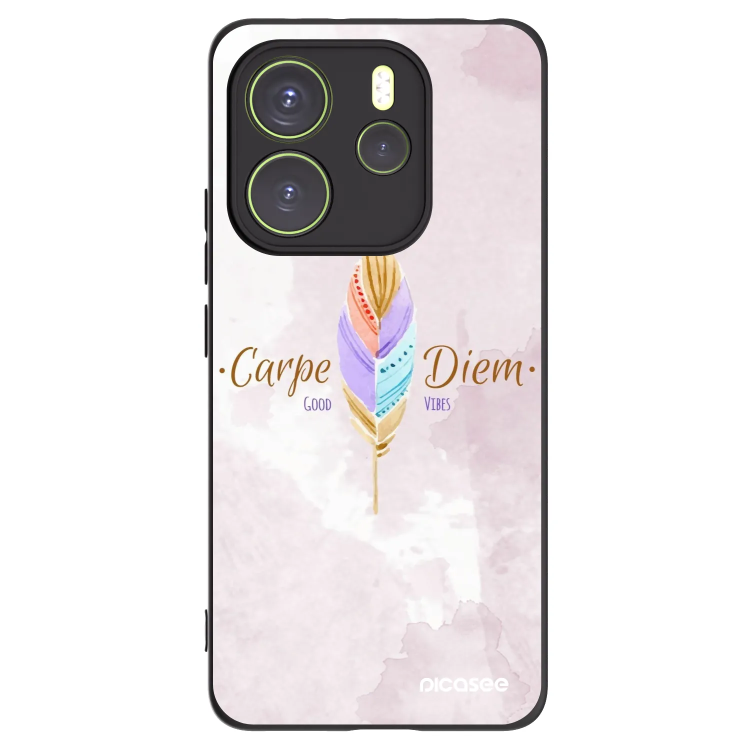 Picasee Μαύρη θήκη σιλικόνης για Xiaomi Redmi Note 14 4G - Carpe Diem